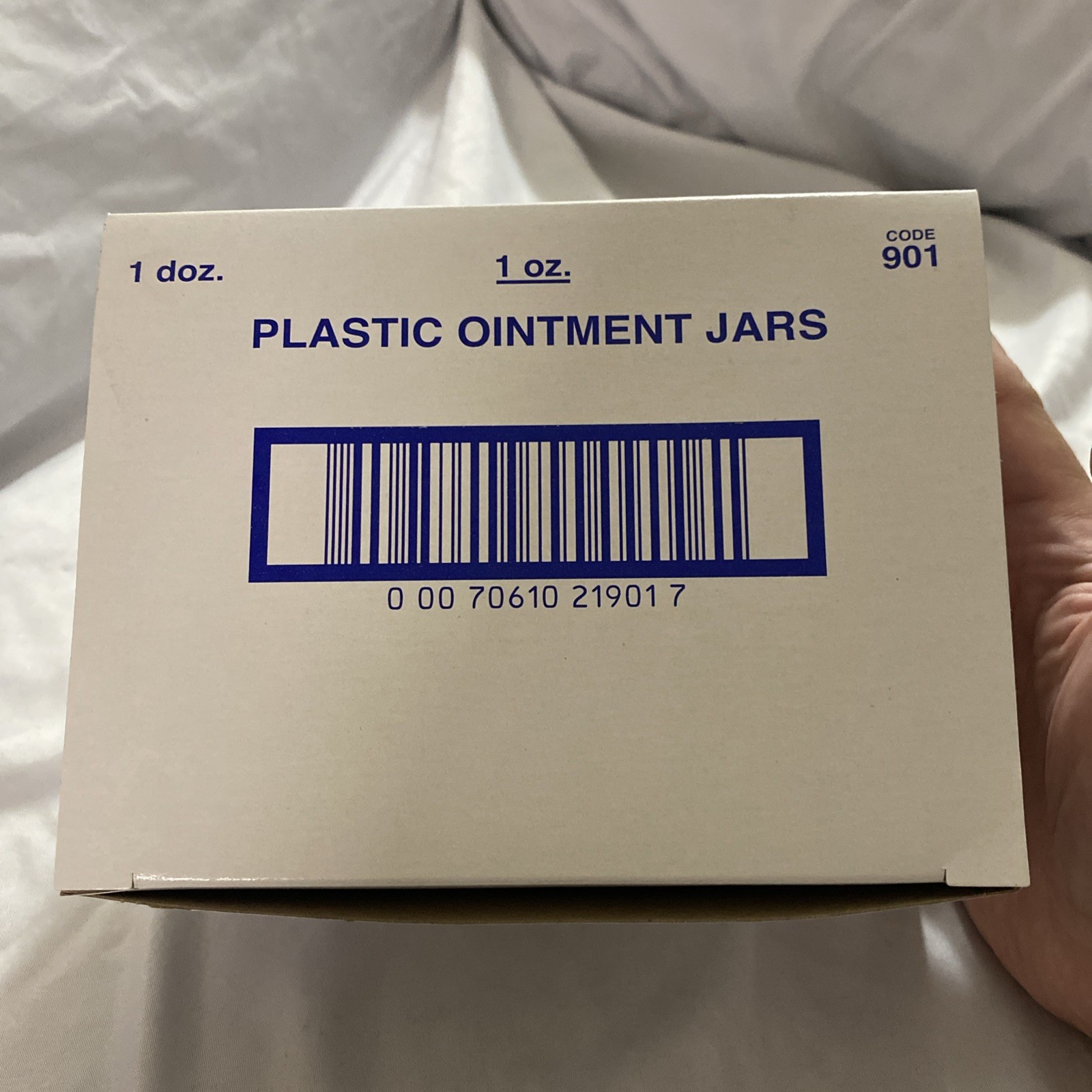 Berry 1 Oz Plastic Ointment Jars White With Cap Code 901 Box Of 12