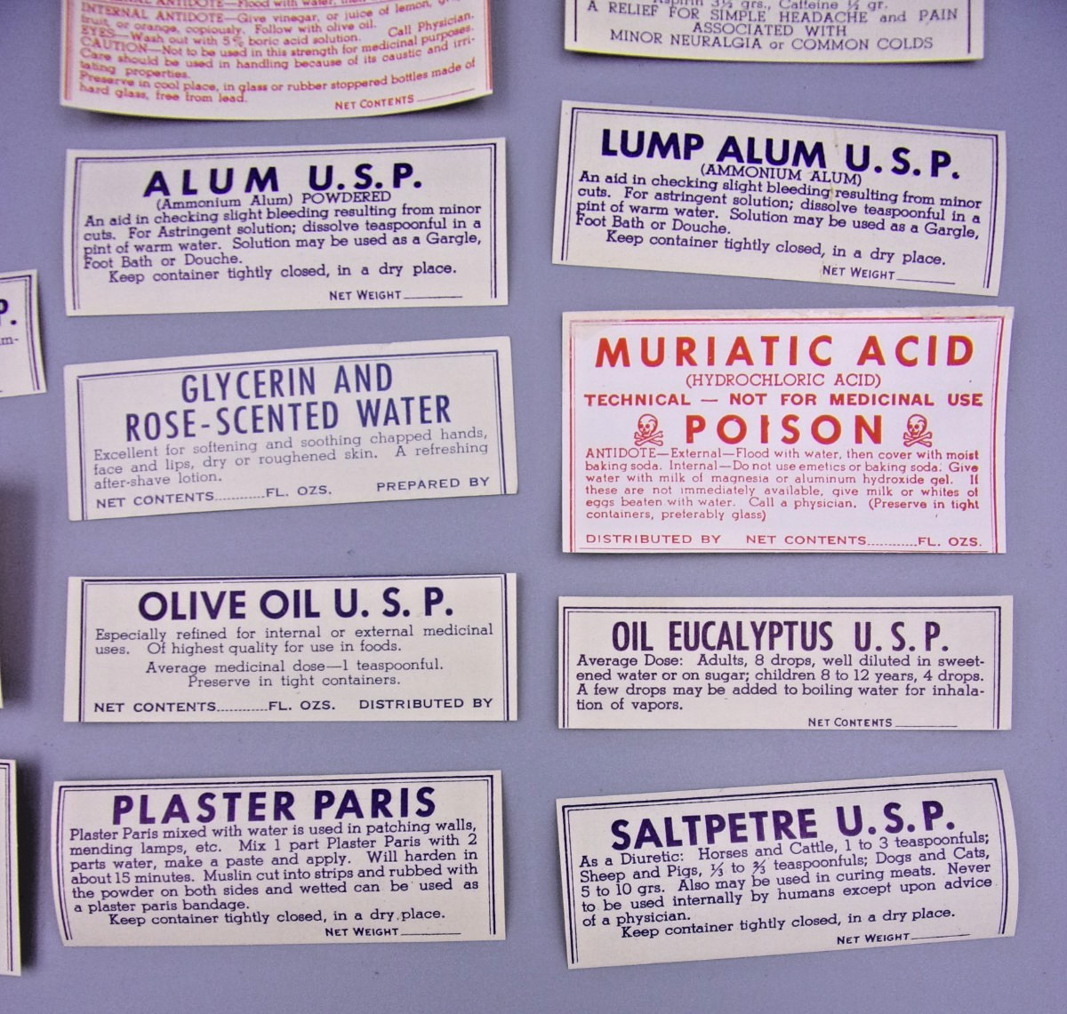 59 DIFFERENT VINTAGE PHARMACY MEDICINE APOTHECARY BOTTLE LABELS POISONS ETC.