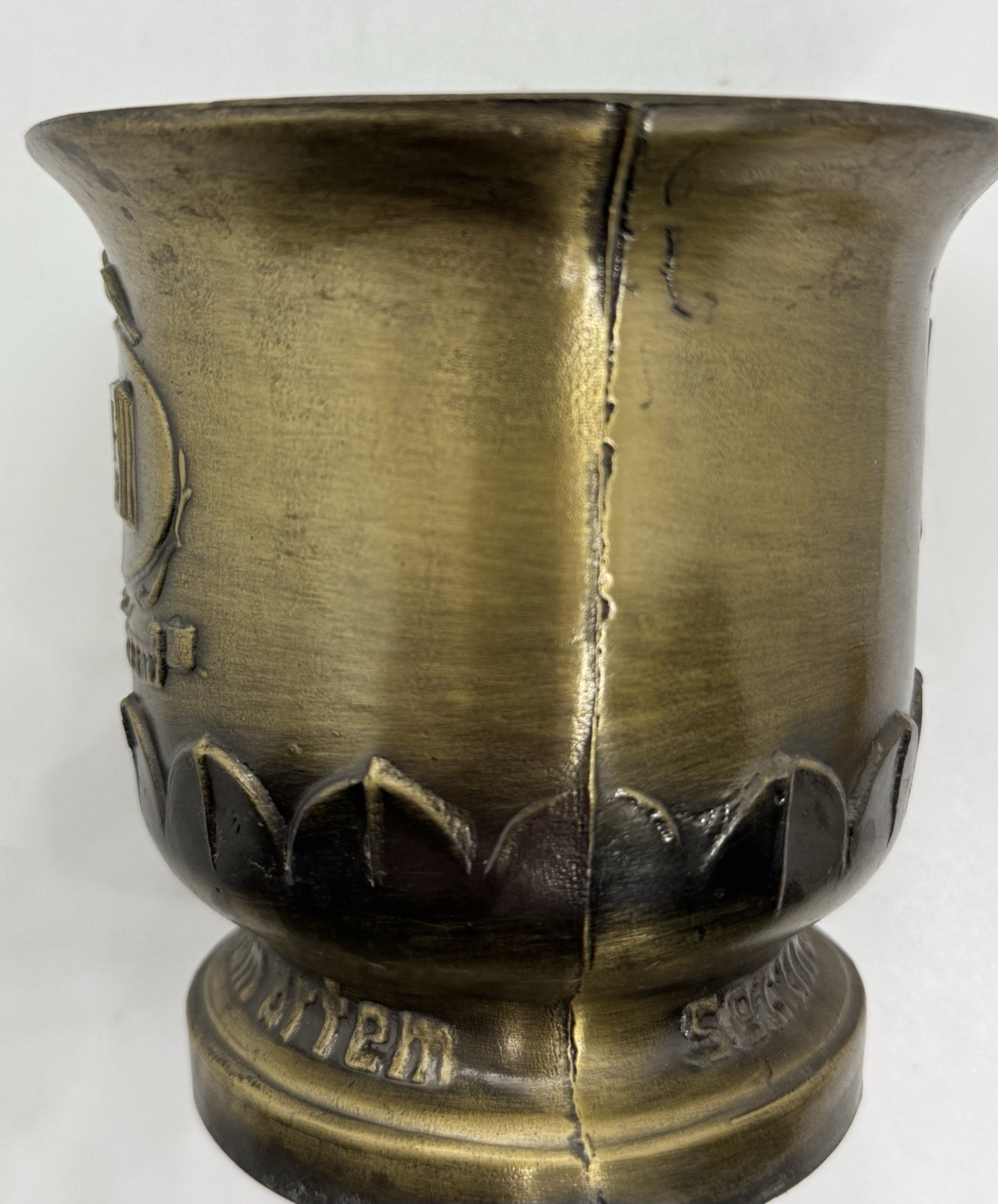 VINTAGE BRASS MORTAR & PESTLE 150TH ANNIVERSARY SCHERING STAMPED W/Orig Booklet