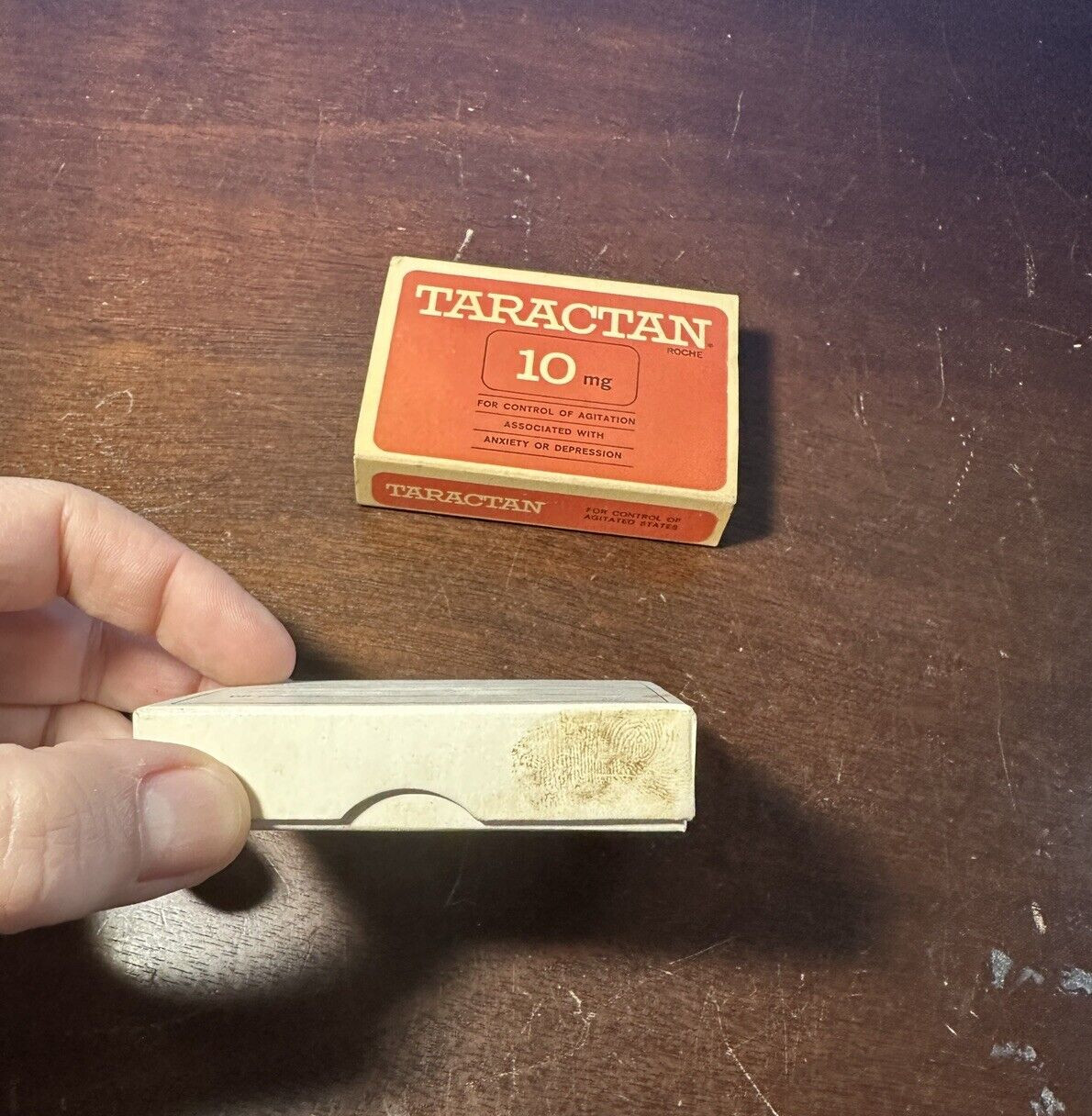 Antique Taractan Roche Laboratories Empty Box Agitation Anxiety Depression Pills