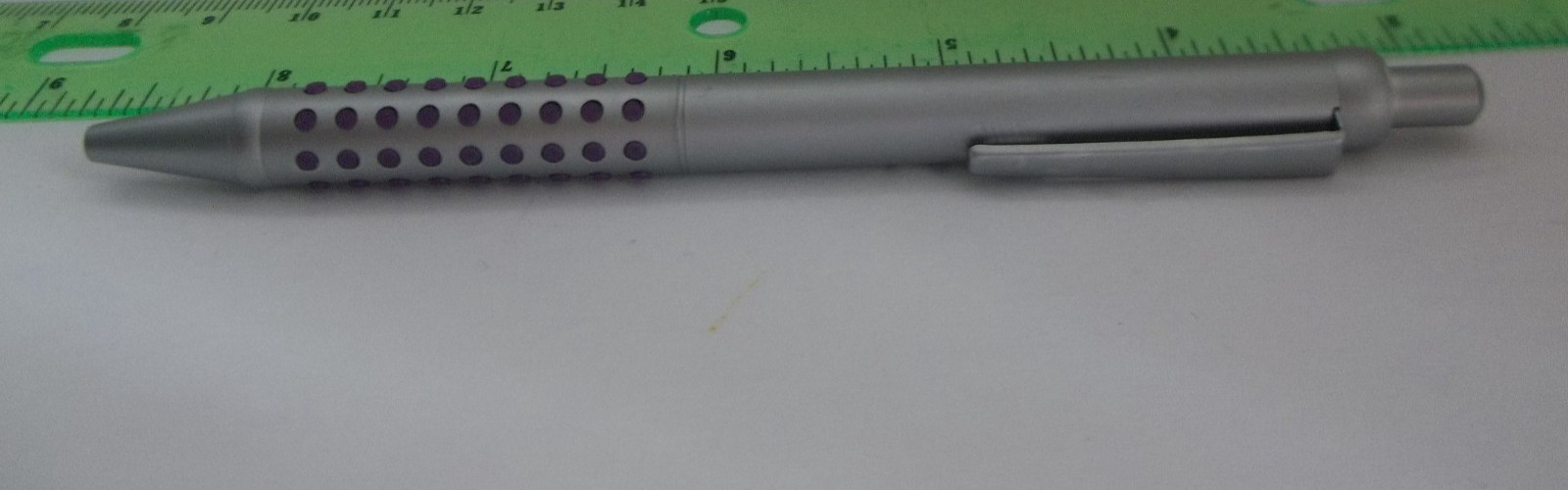 LANTUS Promotional Pen Silver Metal Slim Medium Weight w/ Dotted Rubber Grip