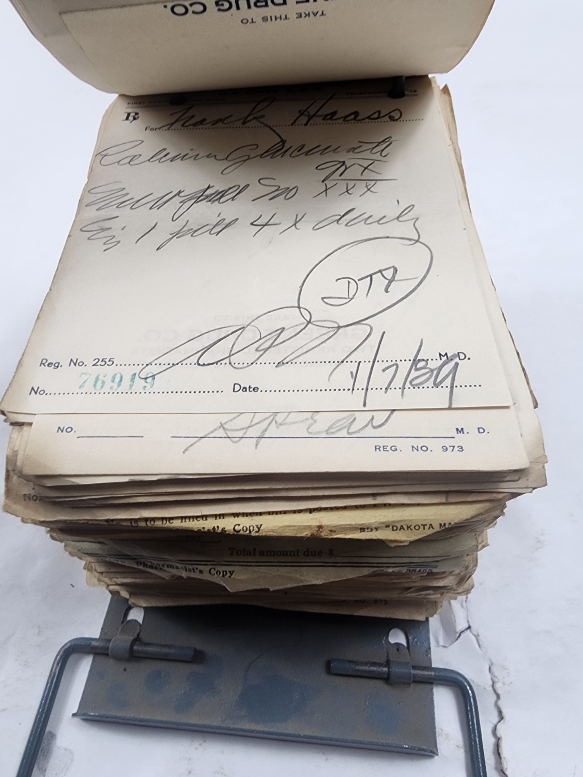 Prescription Atlas Rx Pad Paper Apothecary Druggist Pharmacy Medicine 1938 1939