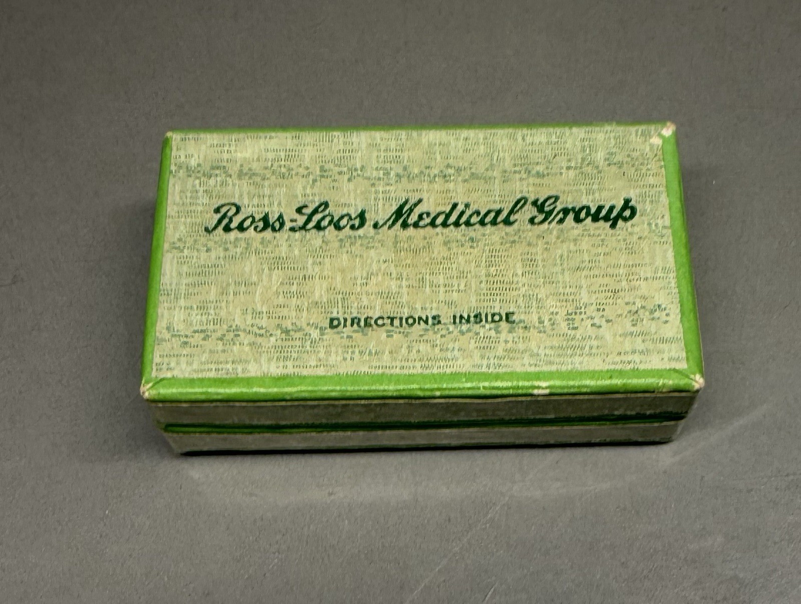 Vintage Ross Loos Pharmacy Prescription Drug Empty Box ~ Los Angeles California