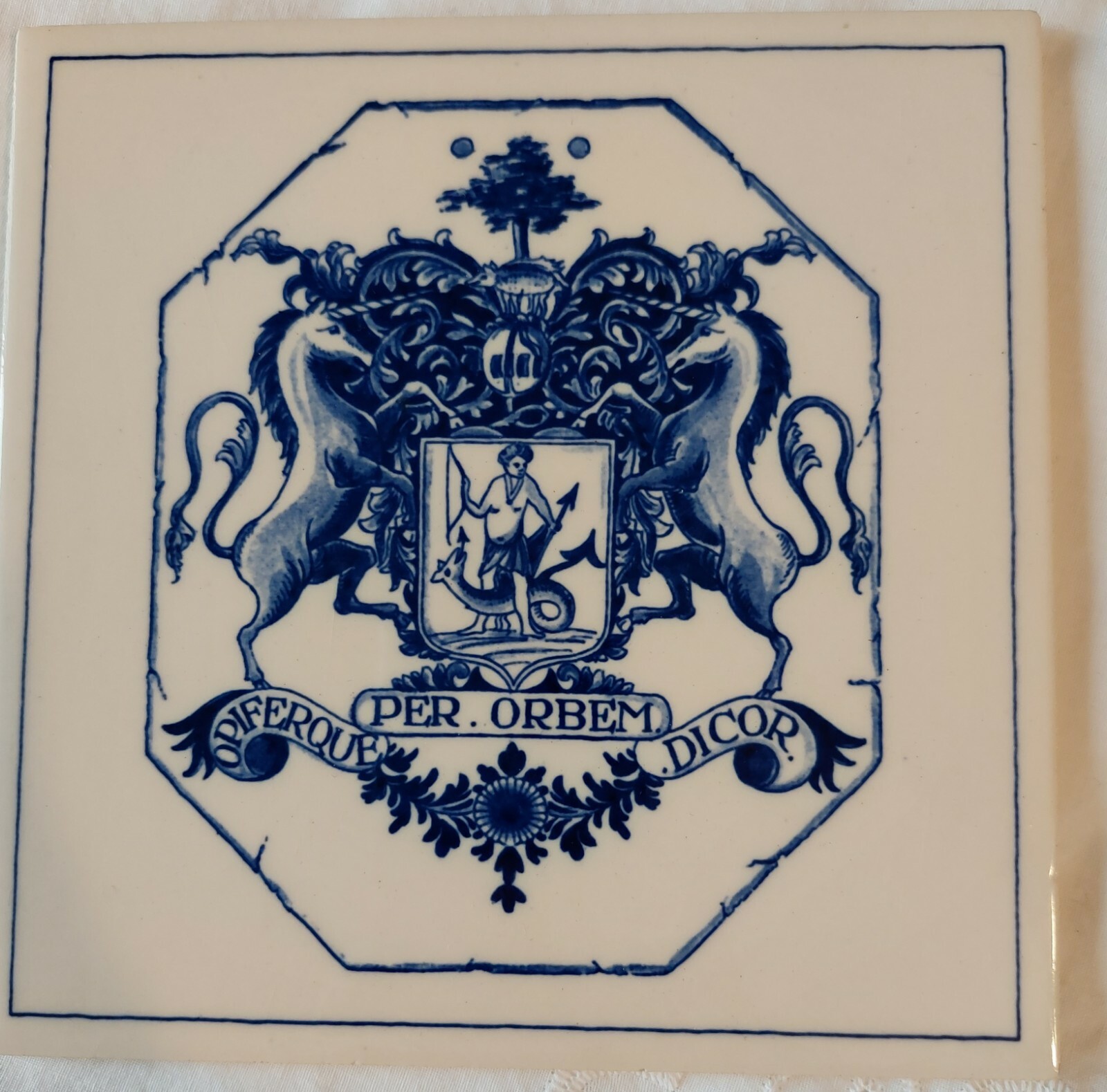 BURROUGHS Pharmacy Tiles Handmade DELFT set 4 MD Dr Dentist Office gift medical