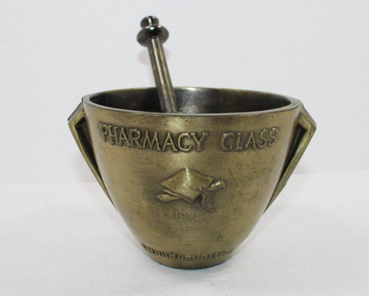 Rx Pharmacy Class 1972 Secundum Artem Heavy Brass/Bronze? Mortar and Pestle
