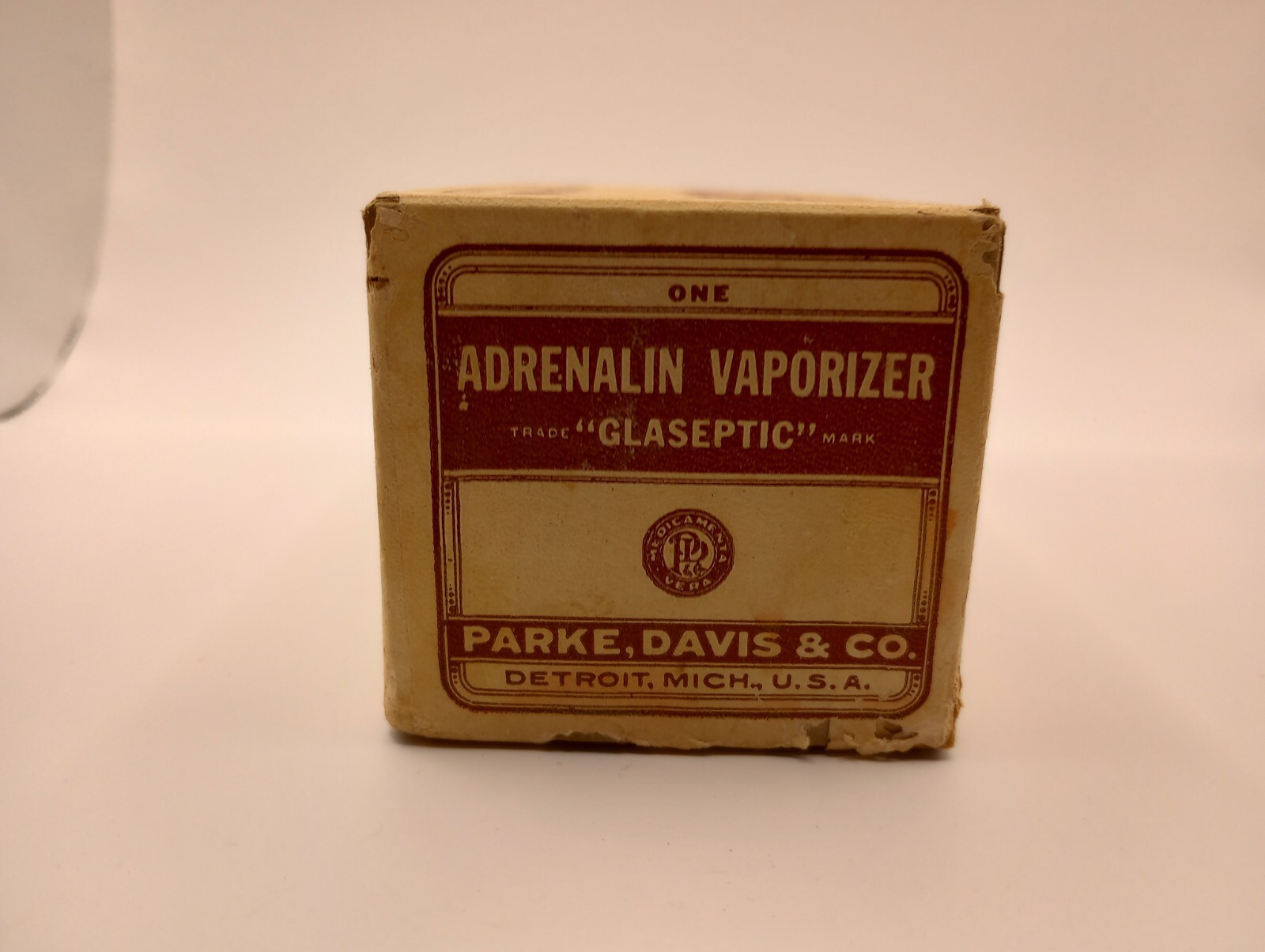 Vintage ‘50s Parke Davis GLASEPTIC ADRENALIN VAPORIZER With Box, Instructions