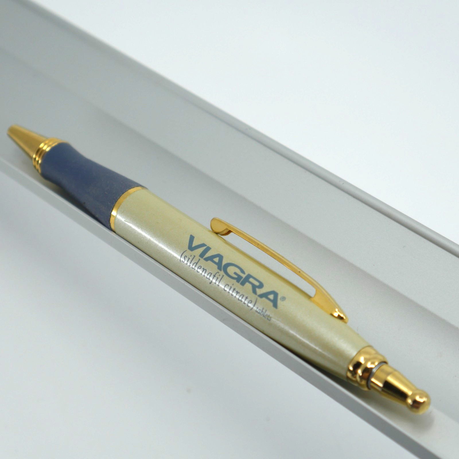 Vintage VIAGRA click gold Drug Rep Pharmaceutical Advertising Pen Metal