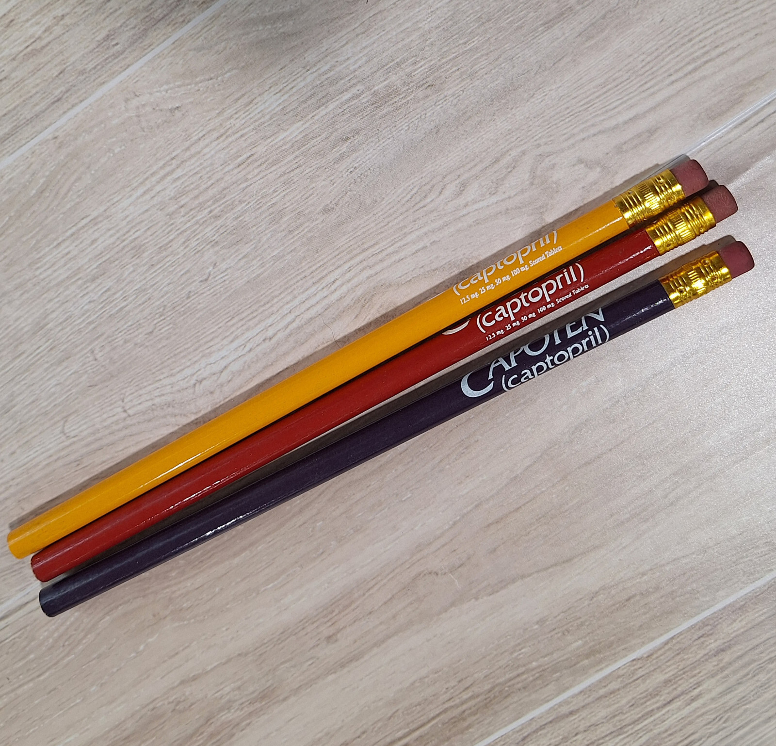 Capoten Captopril Tablets Pencils Set of 3 Pharmaceutical Drug Rep Advertising