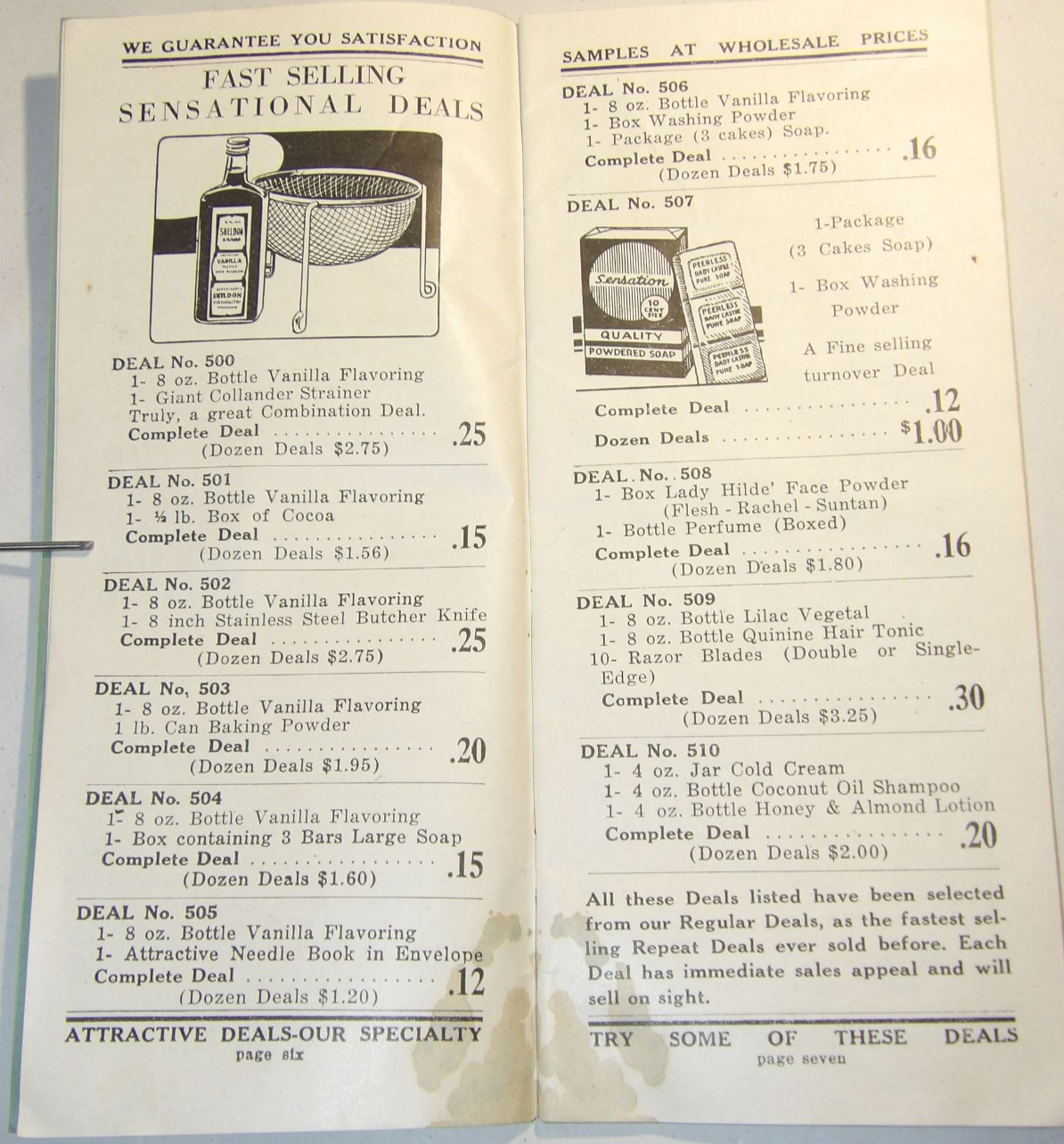 VTG 1930s DRUG STORE WHOLESALE CATALOG! DEPRESSION PRICES! CONDOMS/SHAVING/MEDS!