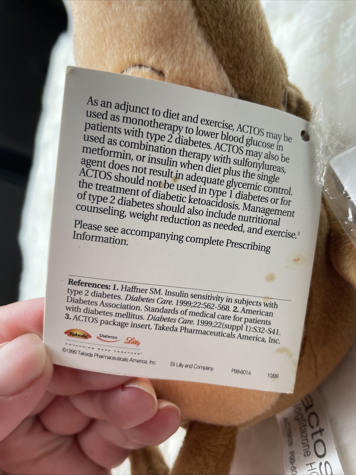 LIVER ACTOS PLUSH MEDICAL BEANYSCIENCE & MEDICAL COLLECTIBLE/ TAGS