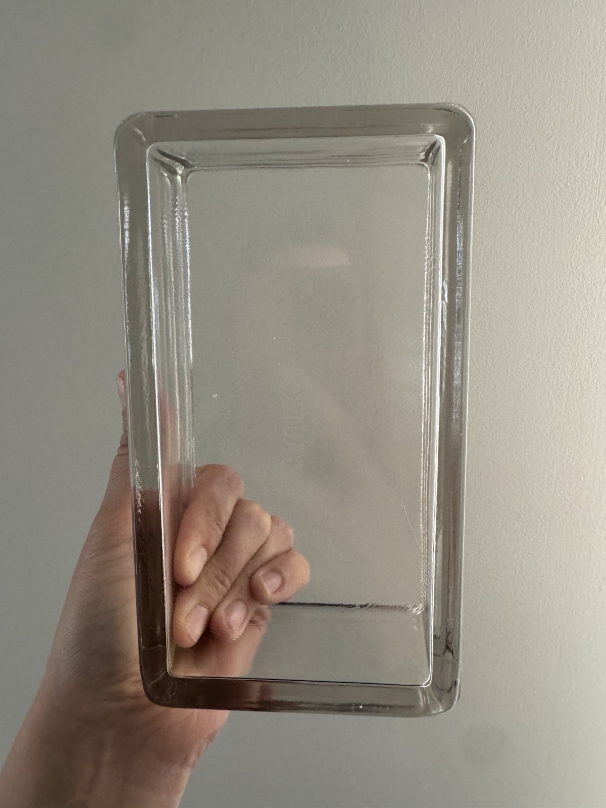 Antique Caulk Clear Glass Covered Box w/ Lid Included, Rectangular