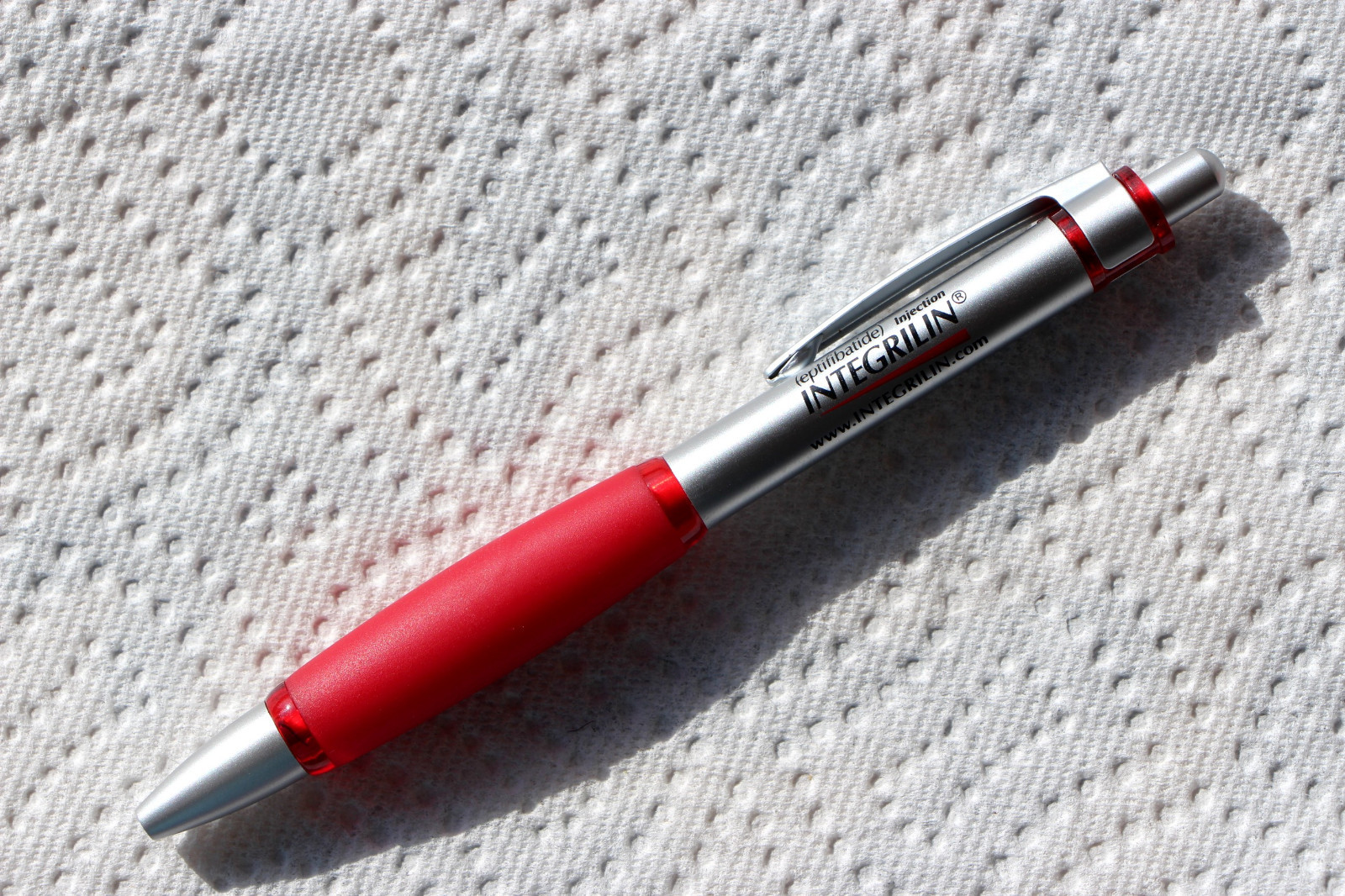 Drug Rep 3 New ( Integrilin ) Silver w/ Red Comfort Grips Smooth Writers