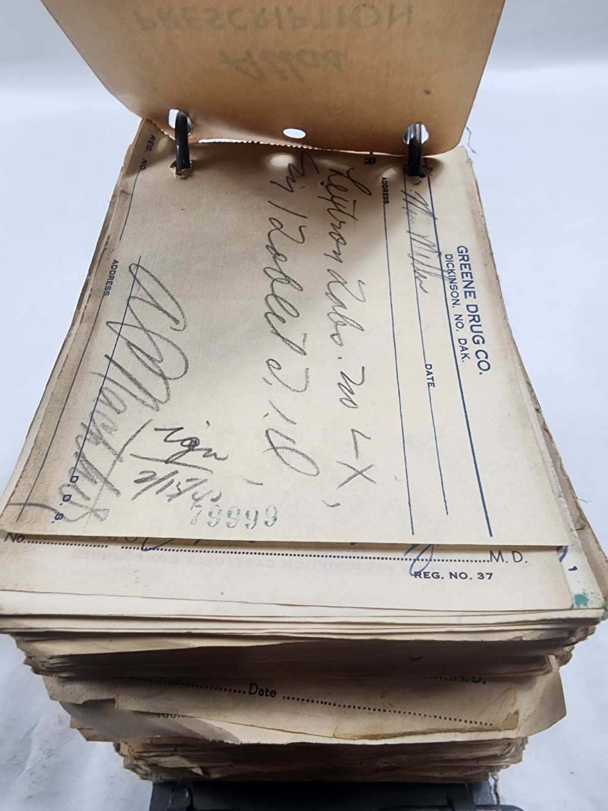 Prescription Atlas Rx Pad Paper Apothecary Druggist Pharmacy Medicine 1939 1940