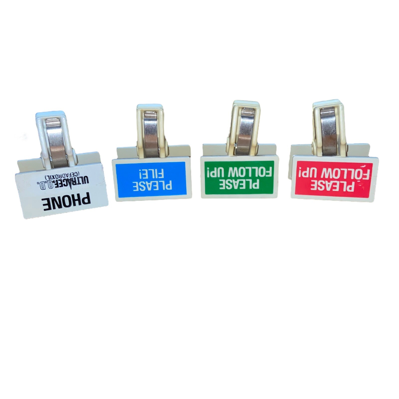 Lot of Vintage Ultracef Binder Clips Funny Pharma Promo Office Supplies