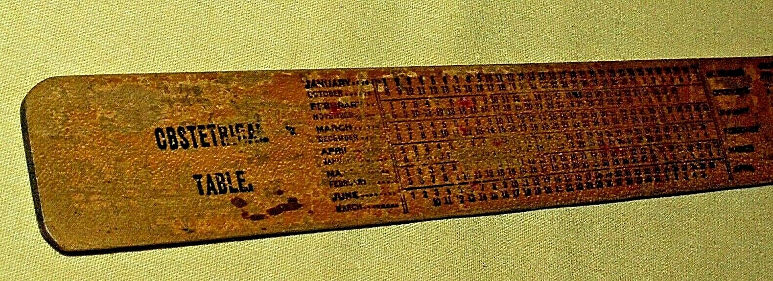 SULPHO LYTHIN RULER VINTAGE WOOD RULE LAINE CHEMICAL NY 12 INCH CM OBSTETRICAL.