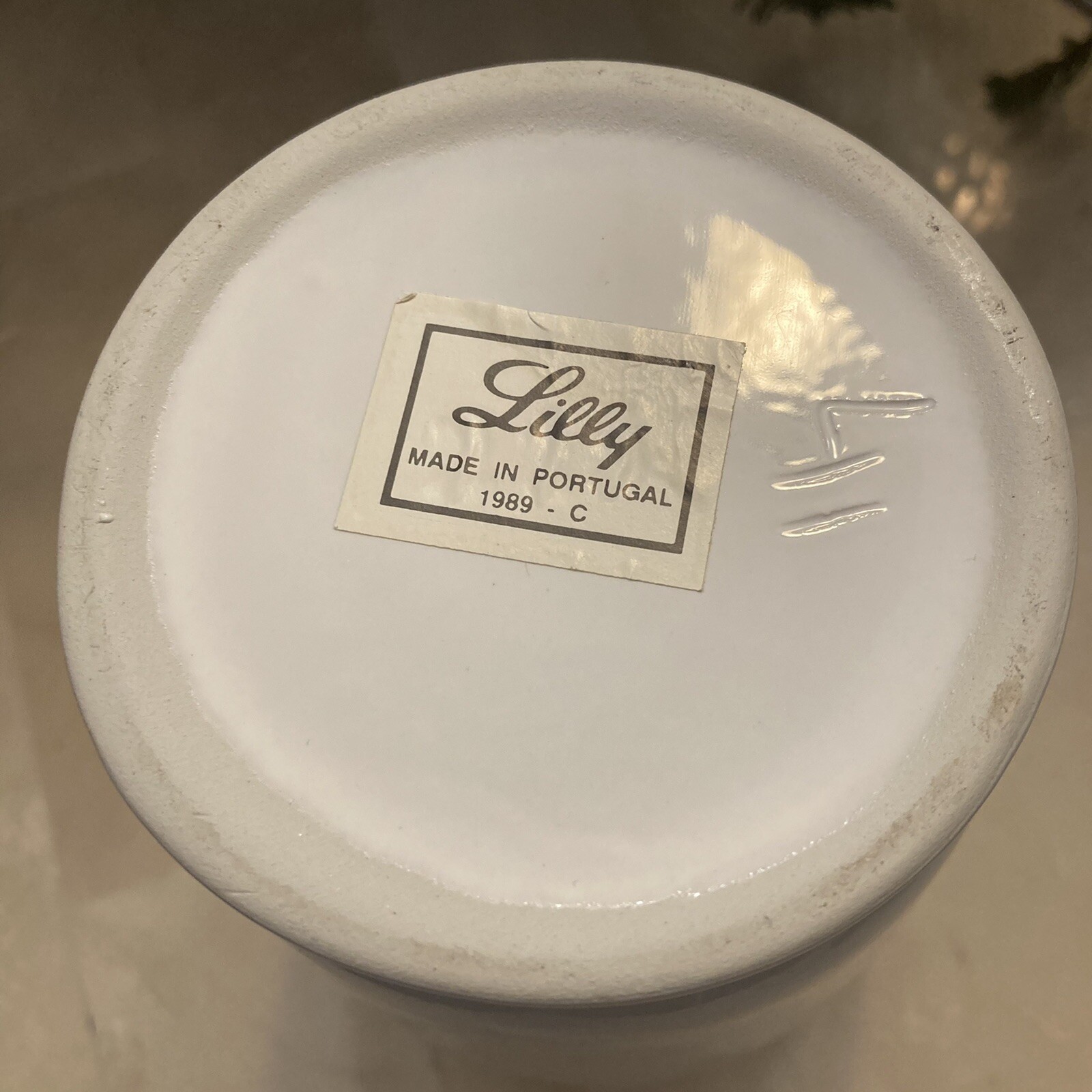 Vintage LILLY Drug Blue White Ceramic Pharmacy Apothecary Jar Vase U:CAELFUL:FO