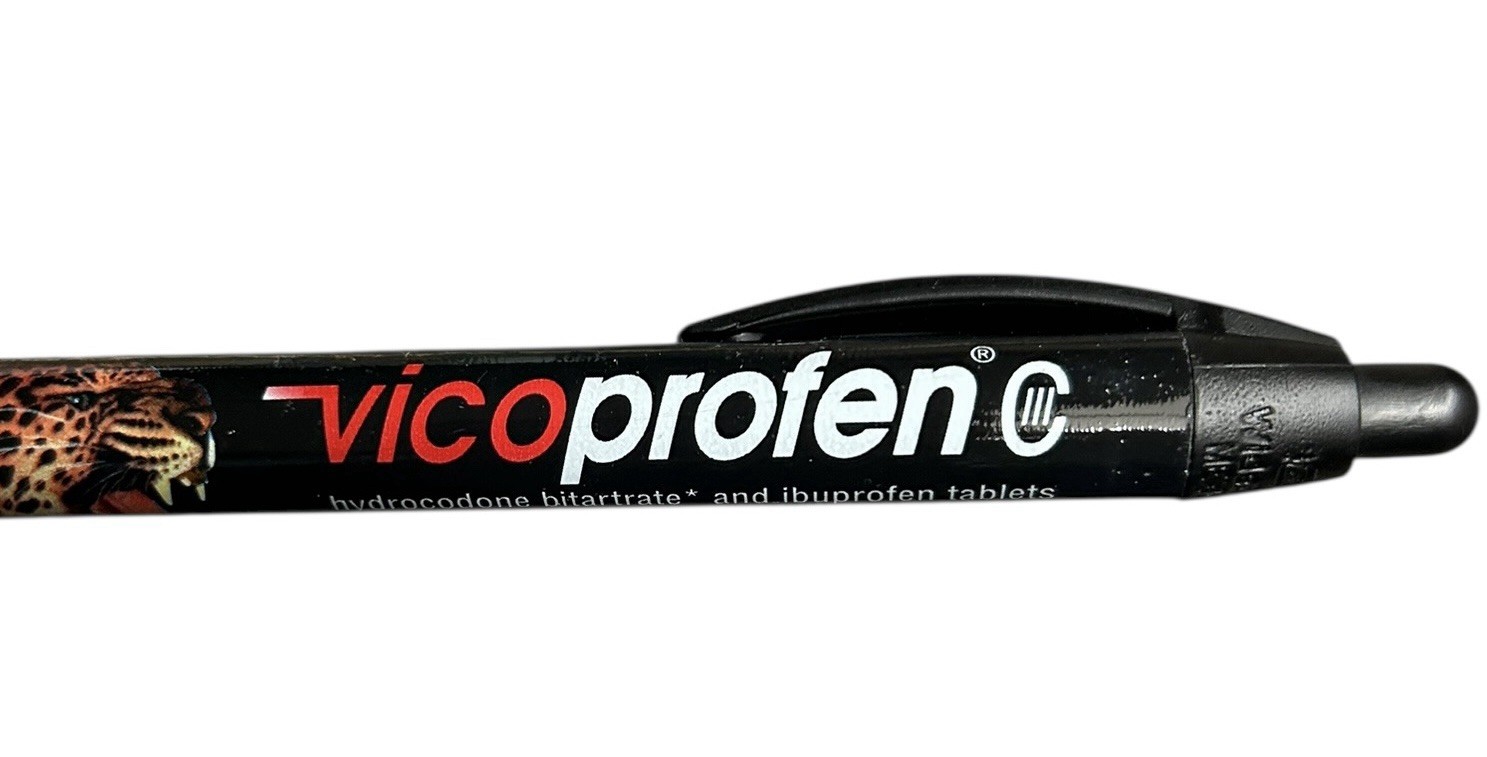 Vicoprofen Pen Drug Rep Pharmaceutical Promo Medical Advertising 7.5mg Tiger Eye