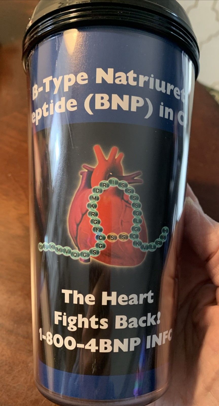 Scios Pharmaceutical BNP in CHF Plastic Travel Mug Cup