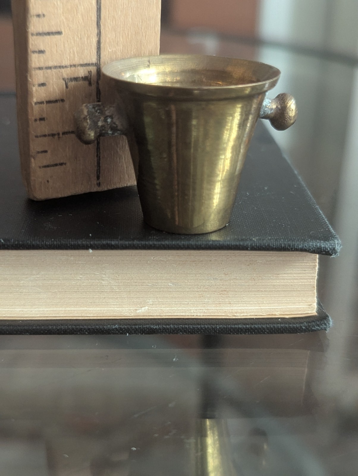 Vintage Dollhouse Miniature Brass Mortar Bucket Decorative Art