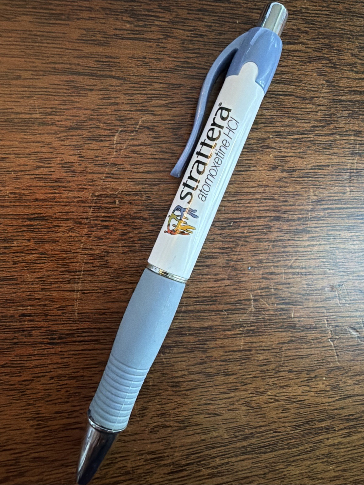 Rare Strattera Eli Lilly Medical Drug Rep Pharmaceutical Pen Gray Grip Silver