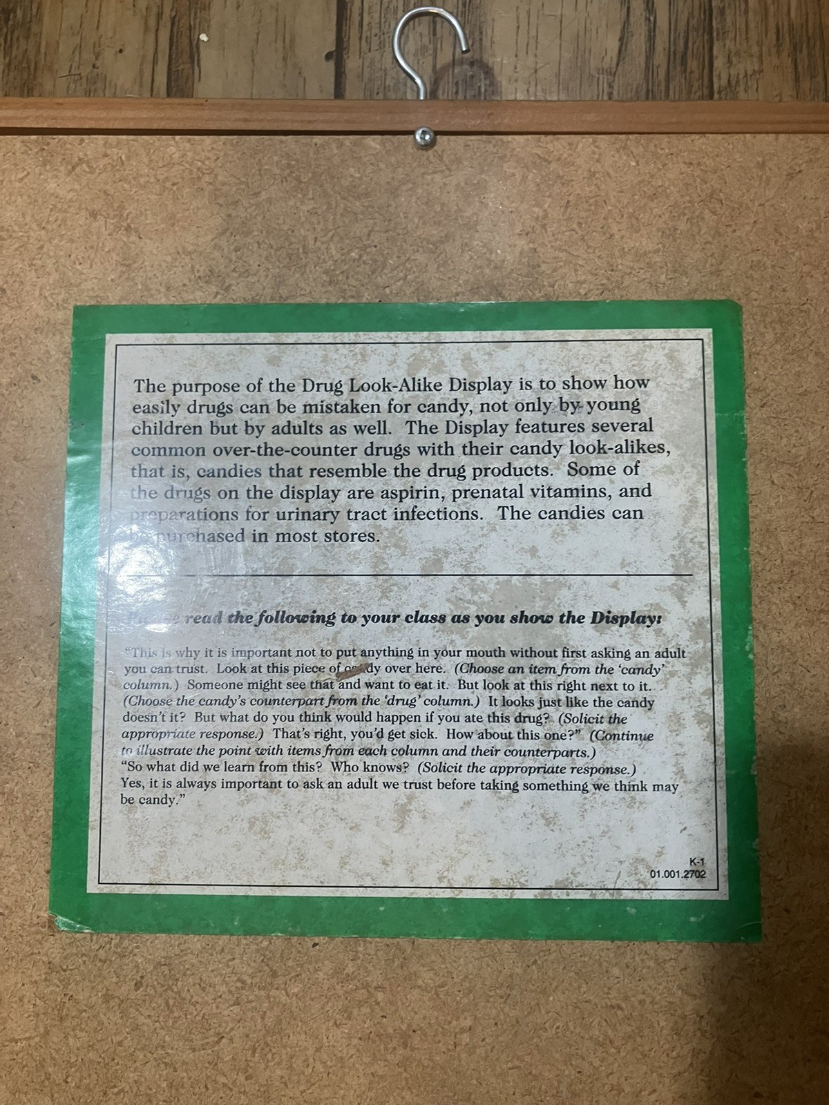 RARE Vintage D.A.R.E. “The Drug Look-Alike Display” Educational Health Exhibit