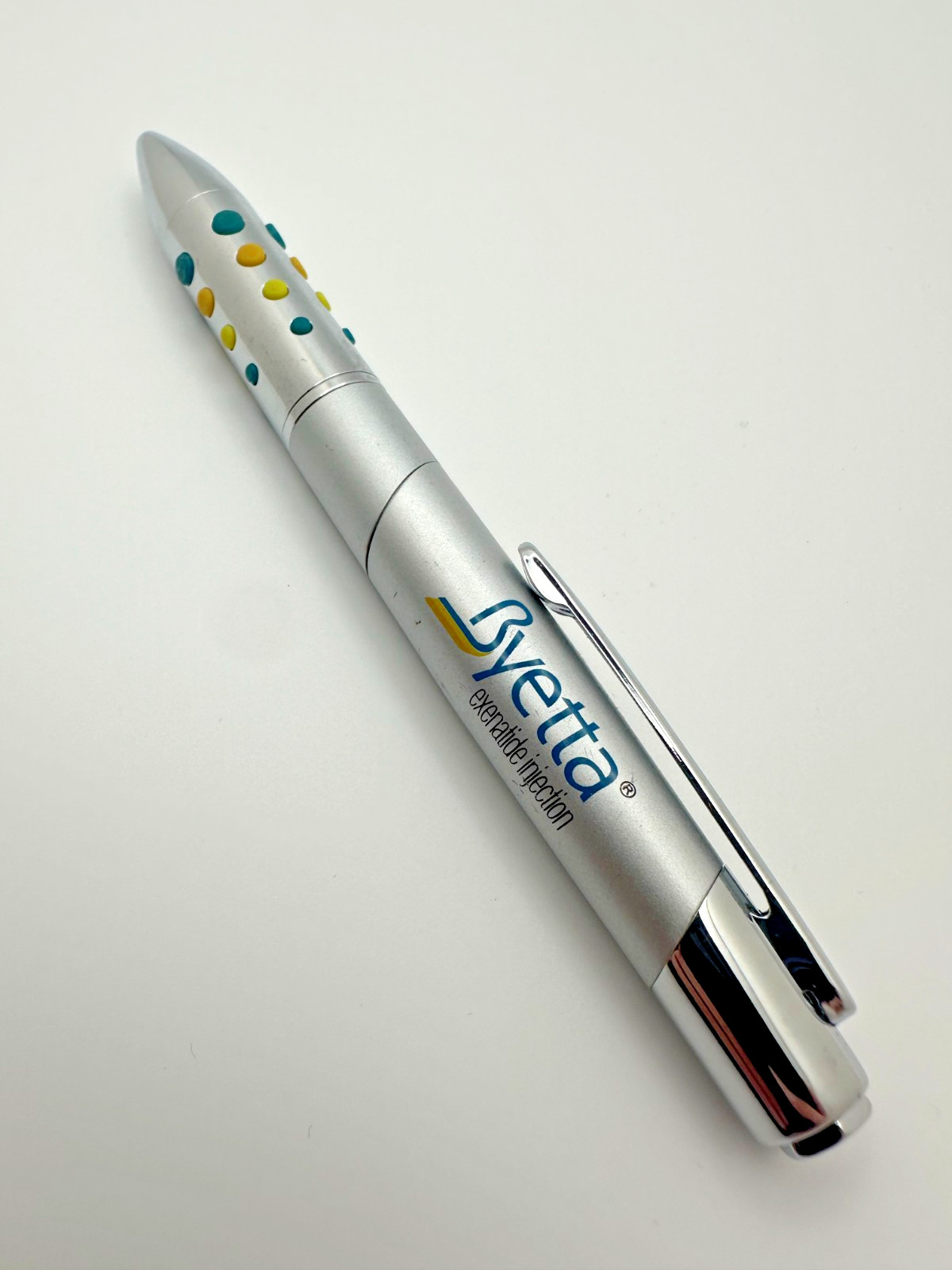 Vintage Byetta Exenatide Injection Promo Ballpoint Pen Pharmaceutical Ad *Tested