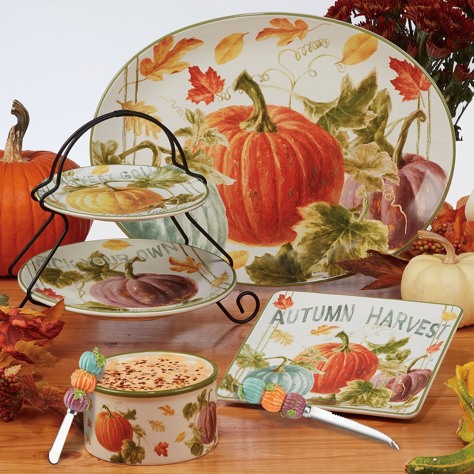 Certified International Autumn Harvest 16 oz. Mugs, Set of 4 16 Ounces