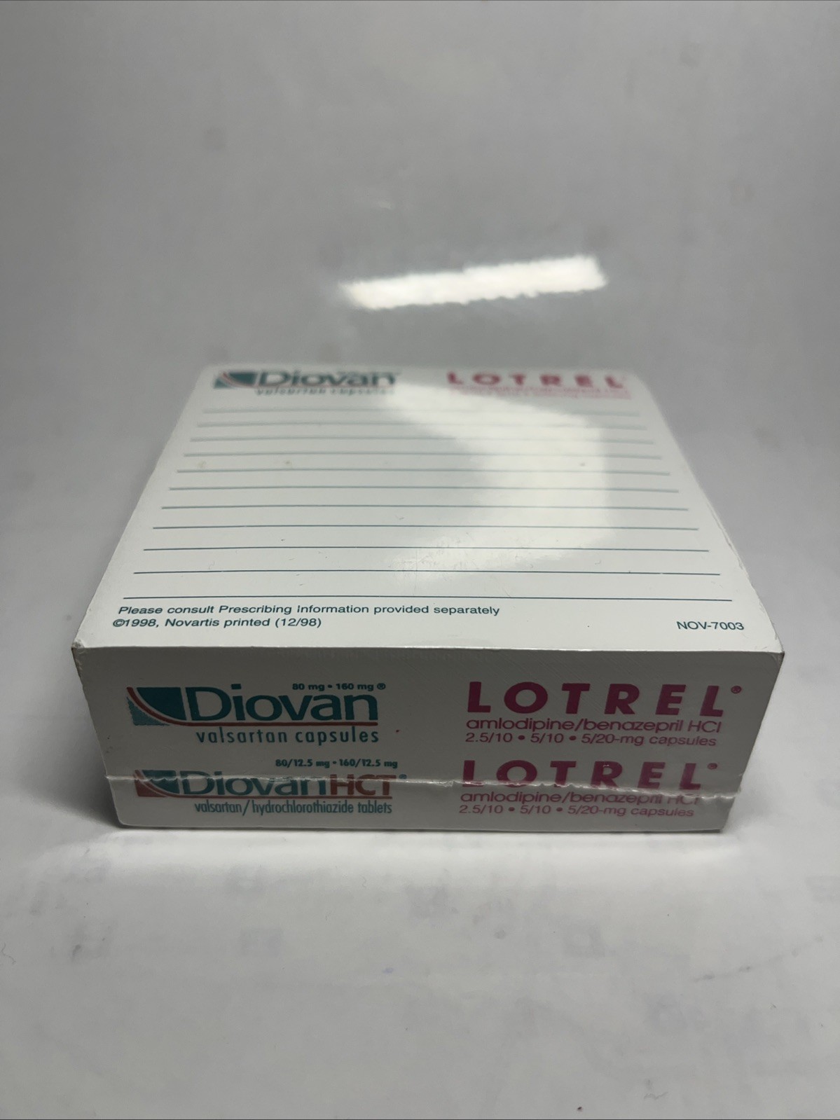 NEW vintage Pharmaceutical Drug Rep Diovan Post-it note pad Lotrel Amlodipine