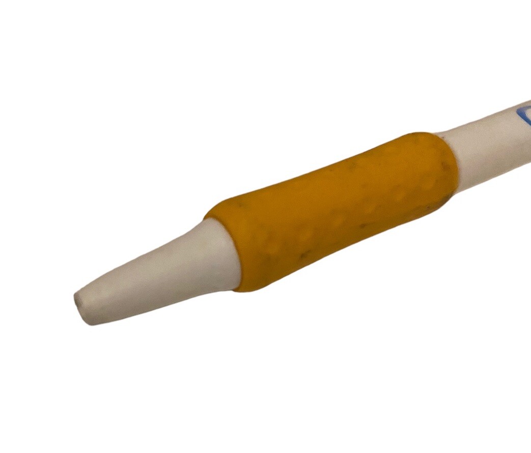 Simcor Writing Pen Drug Rep Pharmaceutical Rubber Grip White Yellow Promo