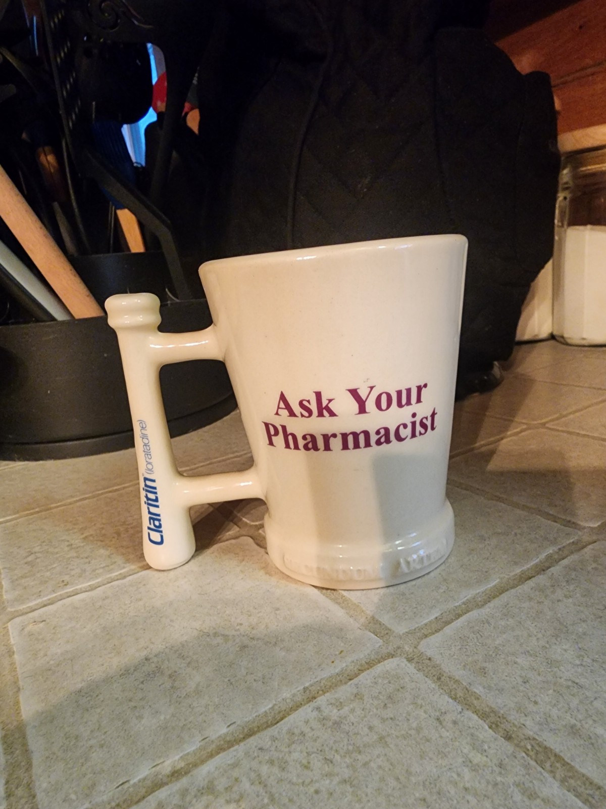 Vtg Claritin Ceramic Mug-Pharmacy America’s Most Trusted Profession, Ceramic Mug