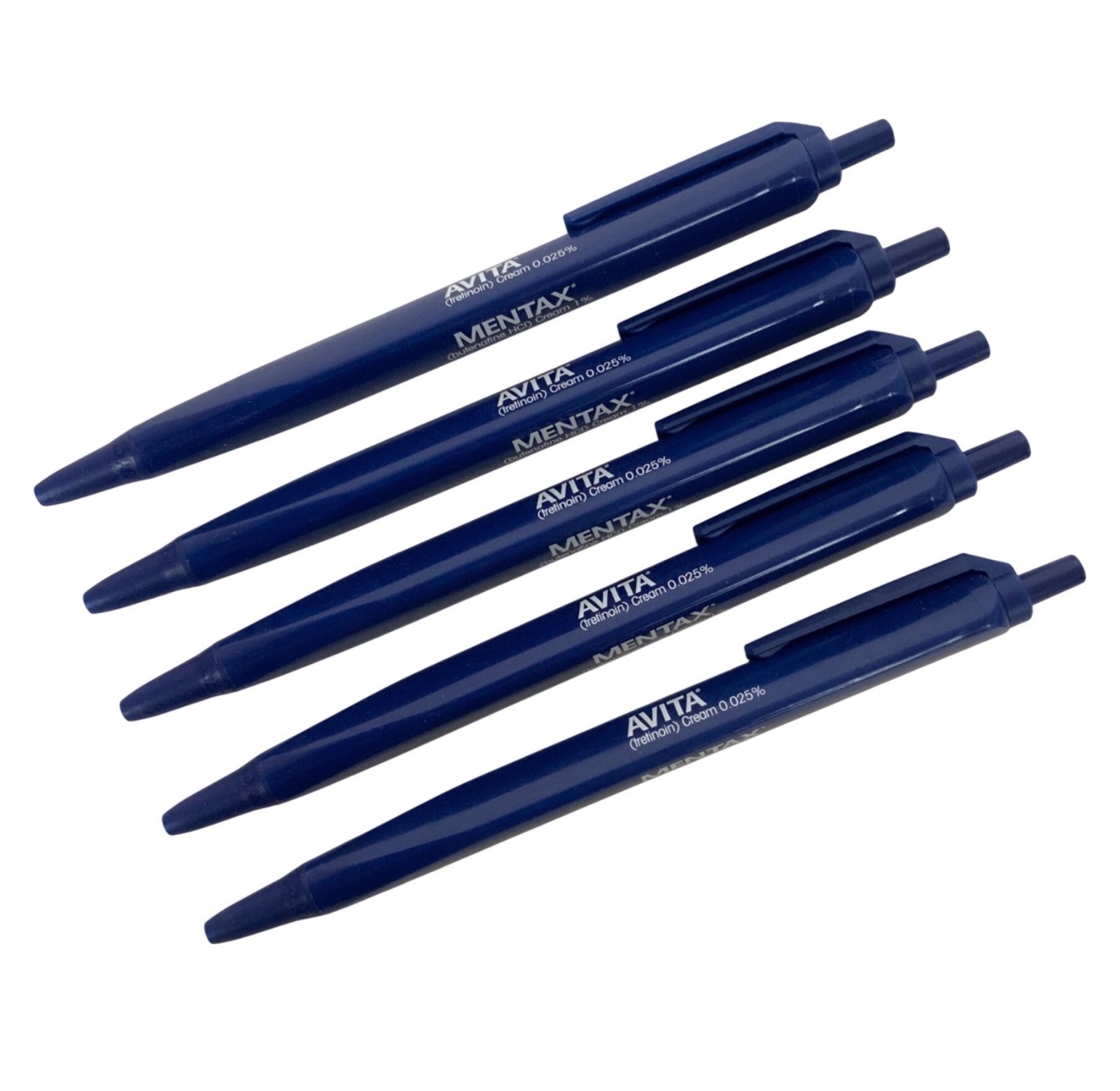 Set Of 5 Blue Avita & Mentax Click PENS Branded Pharmaceutical Advertising Promo