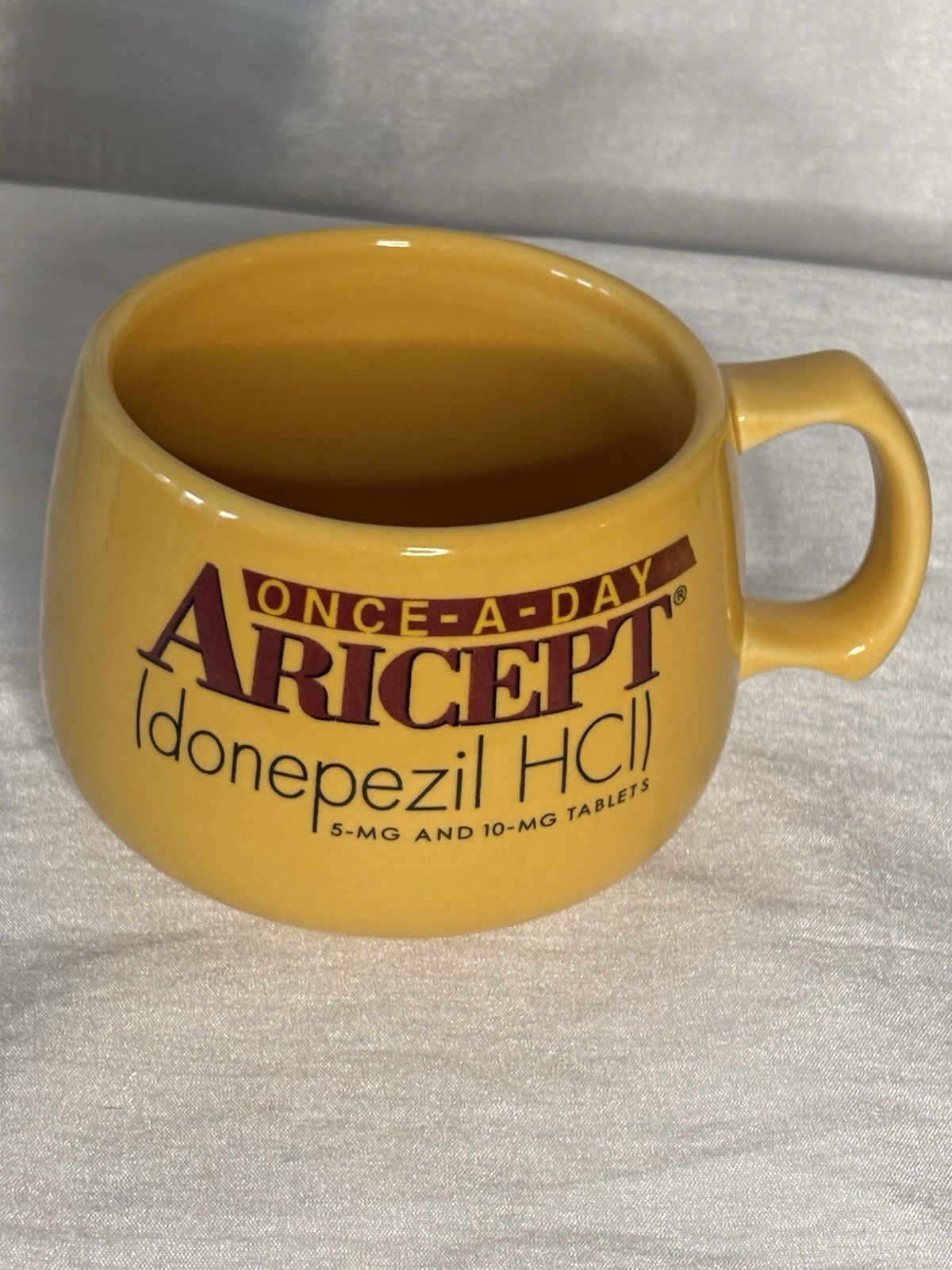 Aricept Idonepezil Pharmaceutical Drug Company Ceramic Advertising Coffee Mug