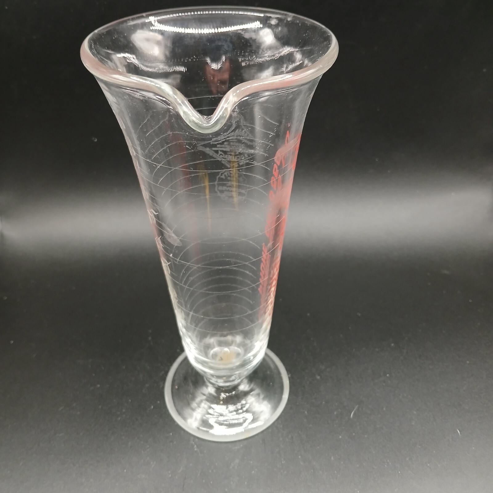 Vintage Advertising Apothacary 8 0z Glass Etched Laboratory Beaker-Larned Sales