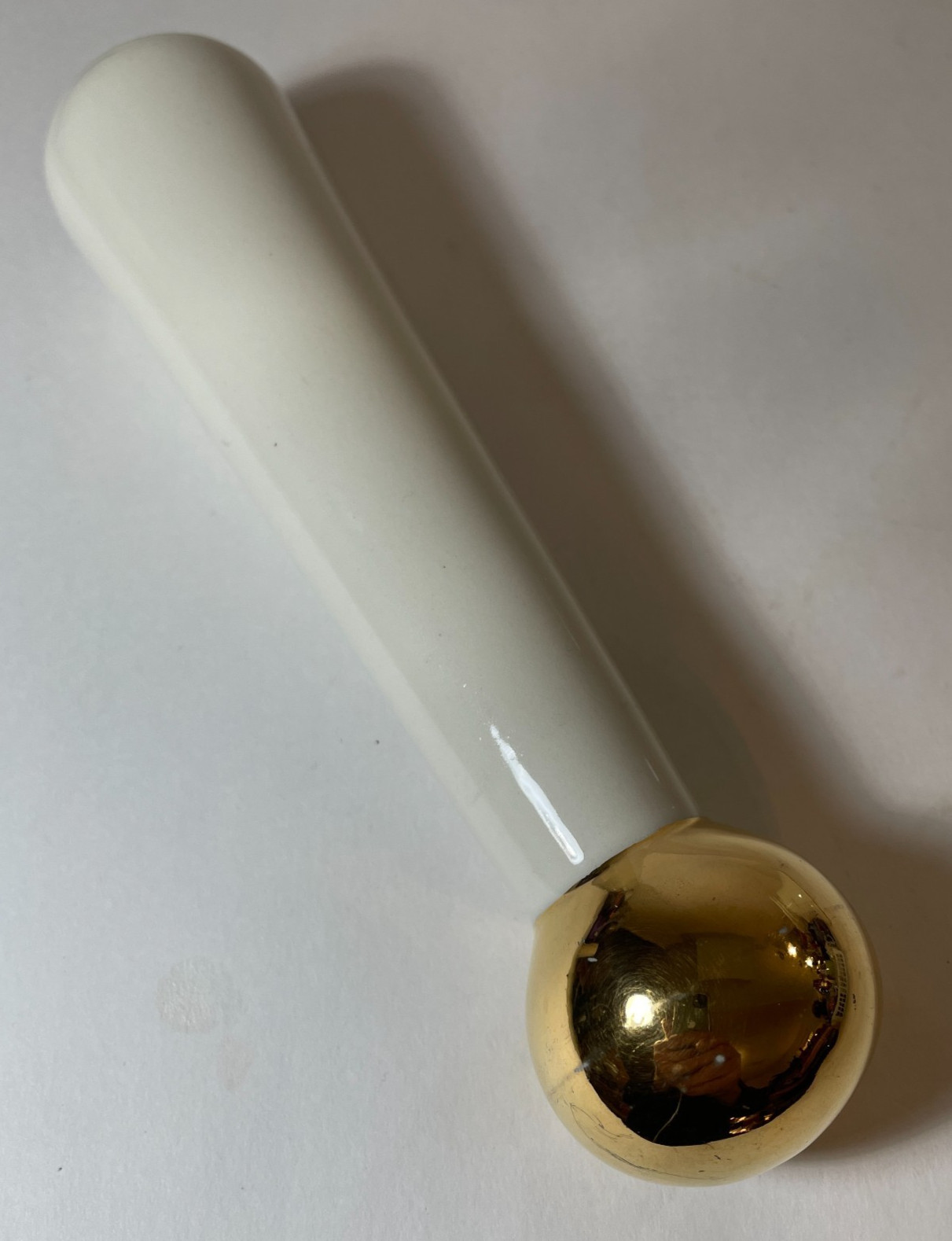Blair RX Ceramic Mortar & Pestle White Gilt Trim 5 3/4″ Pharmacy Display