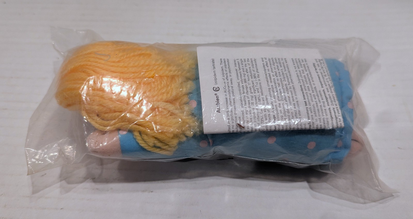 Vintage AMBIEN Sleepy Girl Plush Beanbag Doll – Pharmaceutical Rep Promo – RARE!