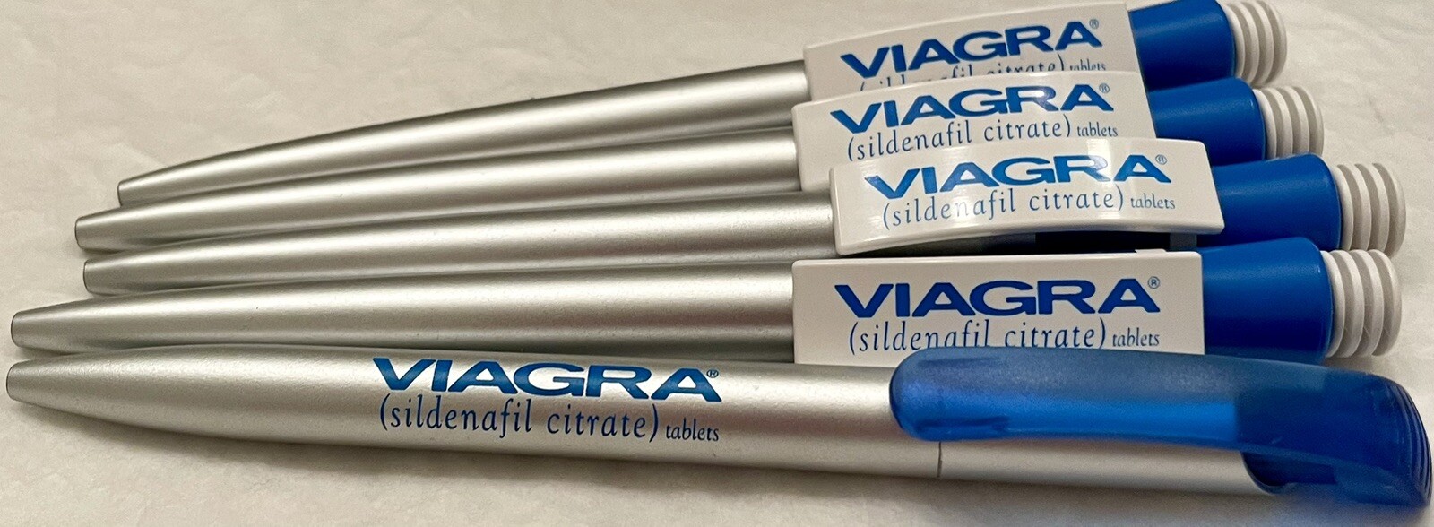 VTG Lot of 5 VIAGRA Plastic Pens Pharma Promo Rep Logo Advertising NEW NOS