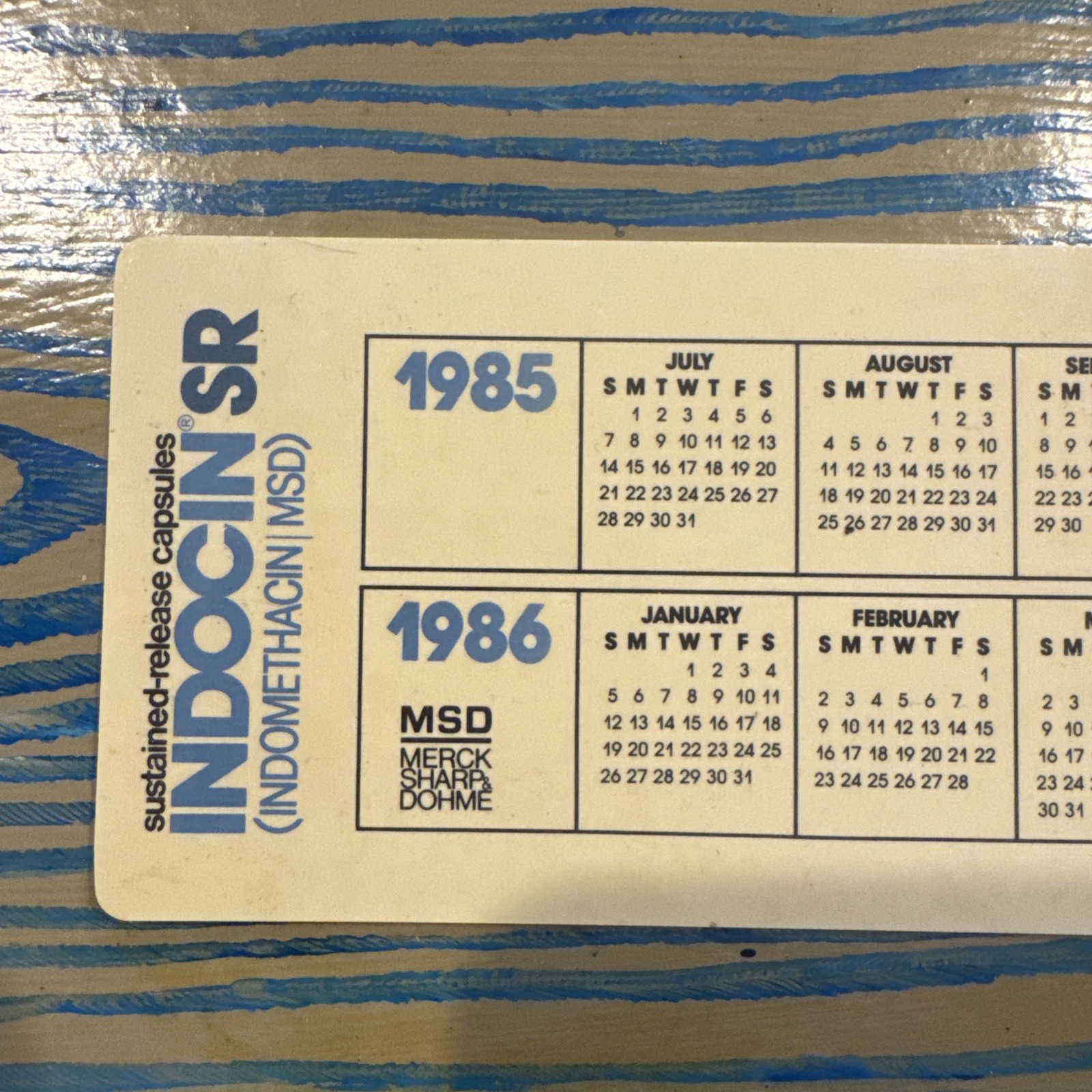 Indocin SR Ruler Drug Rep Swag Merck Pharmaceuticals Vtg 1985 Pharma Ad