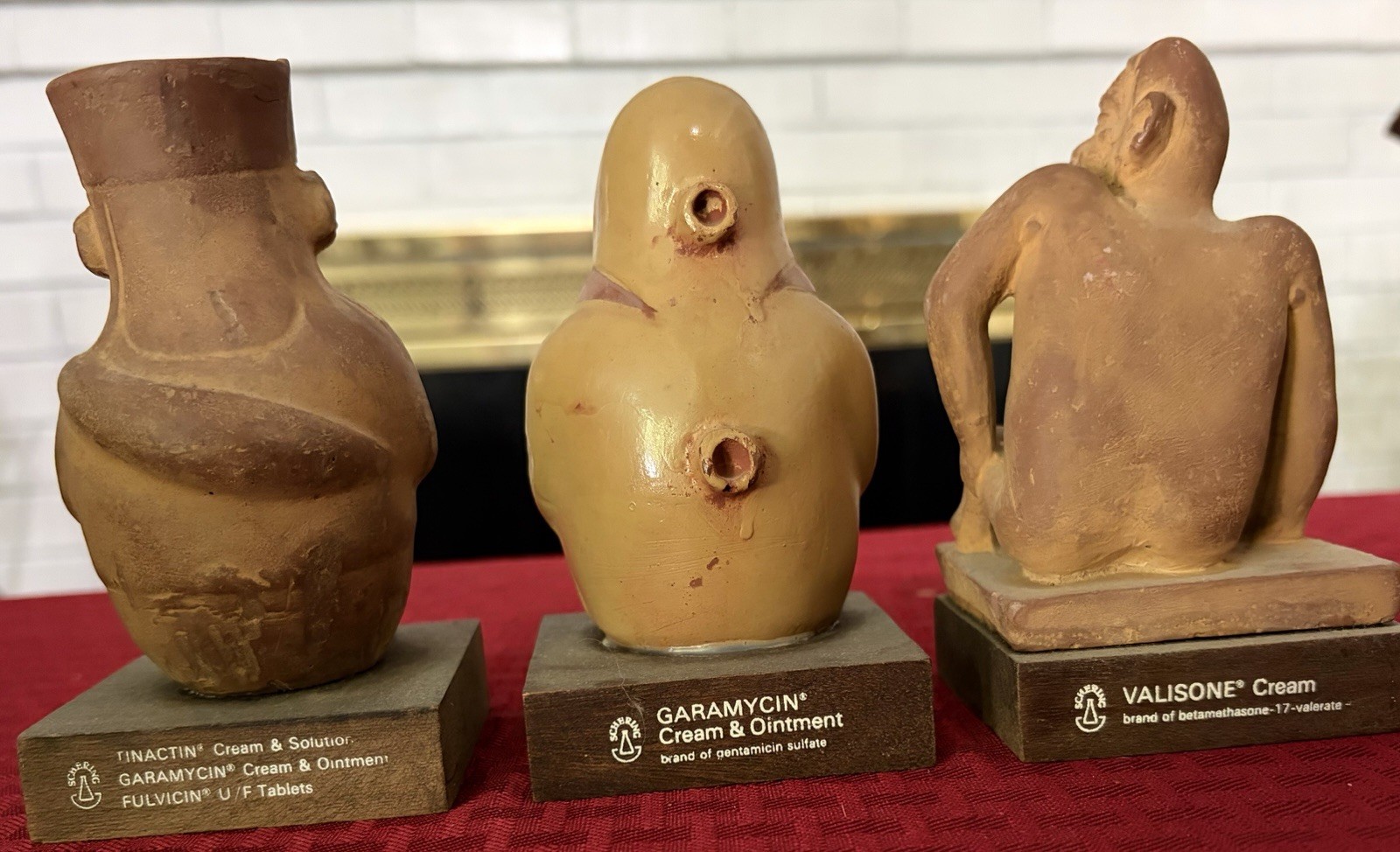 3 Vtg Maya Mochica Medicine Man Schering Pottery Pharma Cream Ad