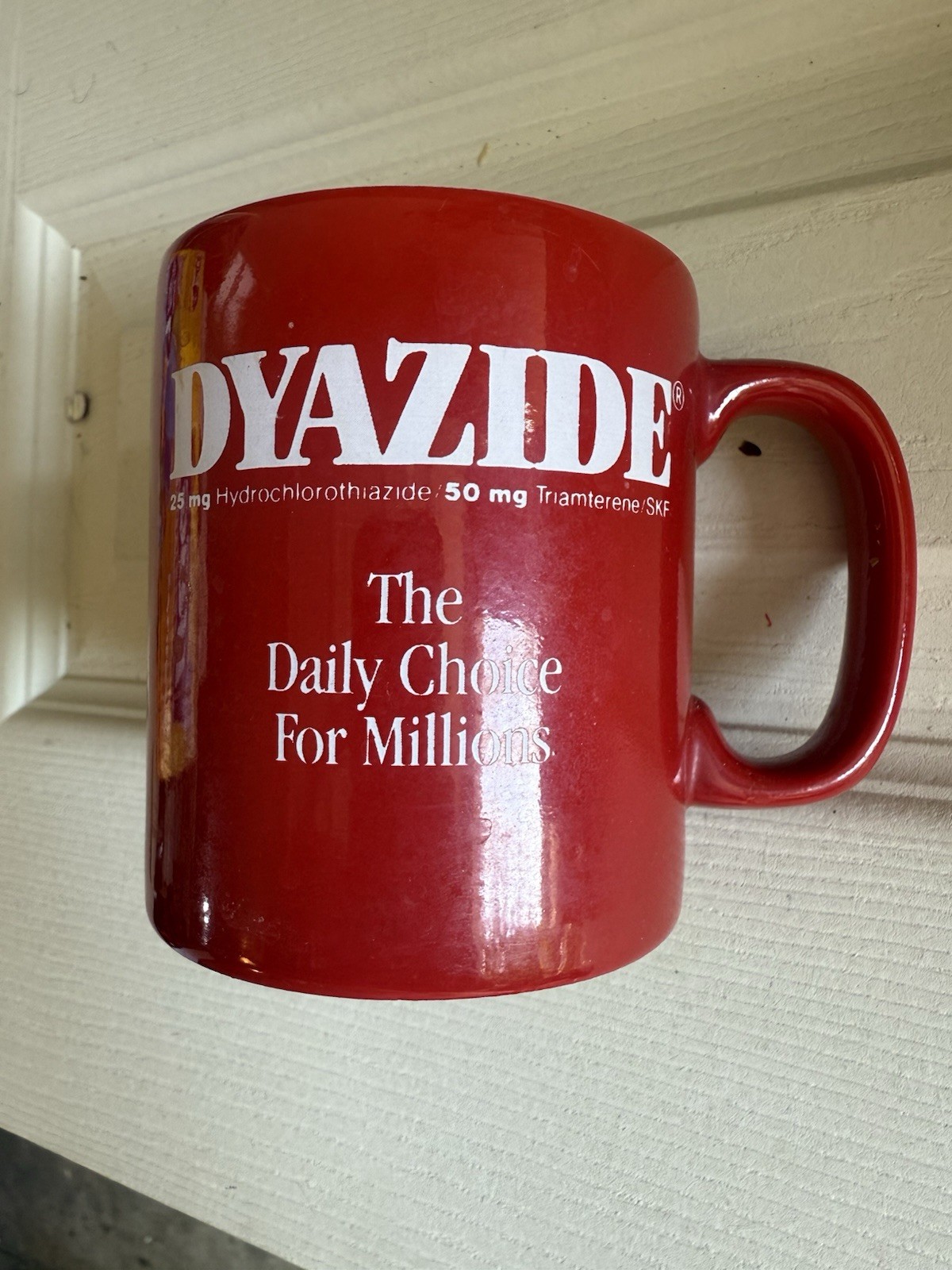 DYAZIDE Pharmaceutical Drug Rep Promotional Mug Coffee Cup-Red-RARE! – England
