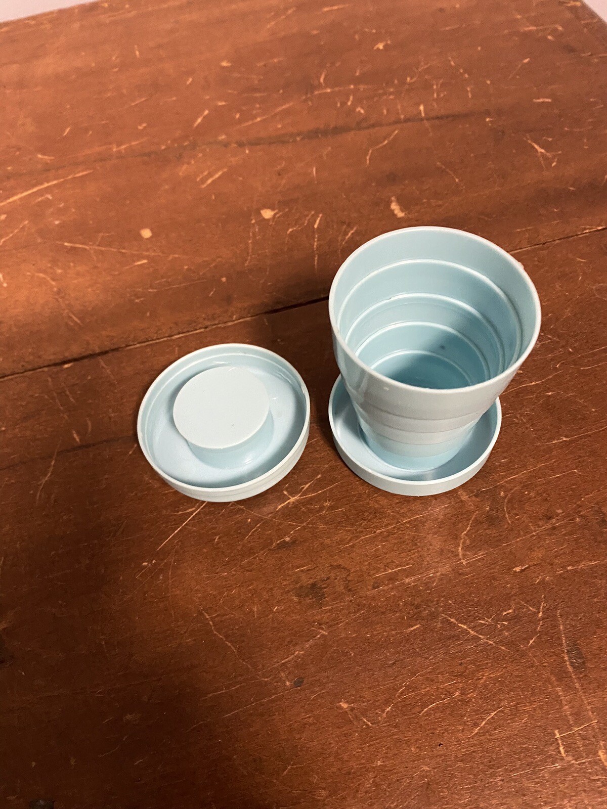 FIORICET Tablets Folding Drinking Cup Pill Container In Lid 3” Sandoz 1980’s