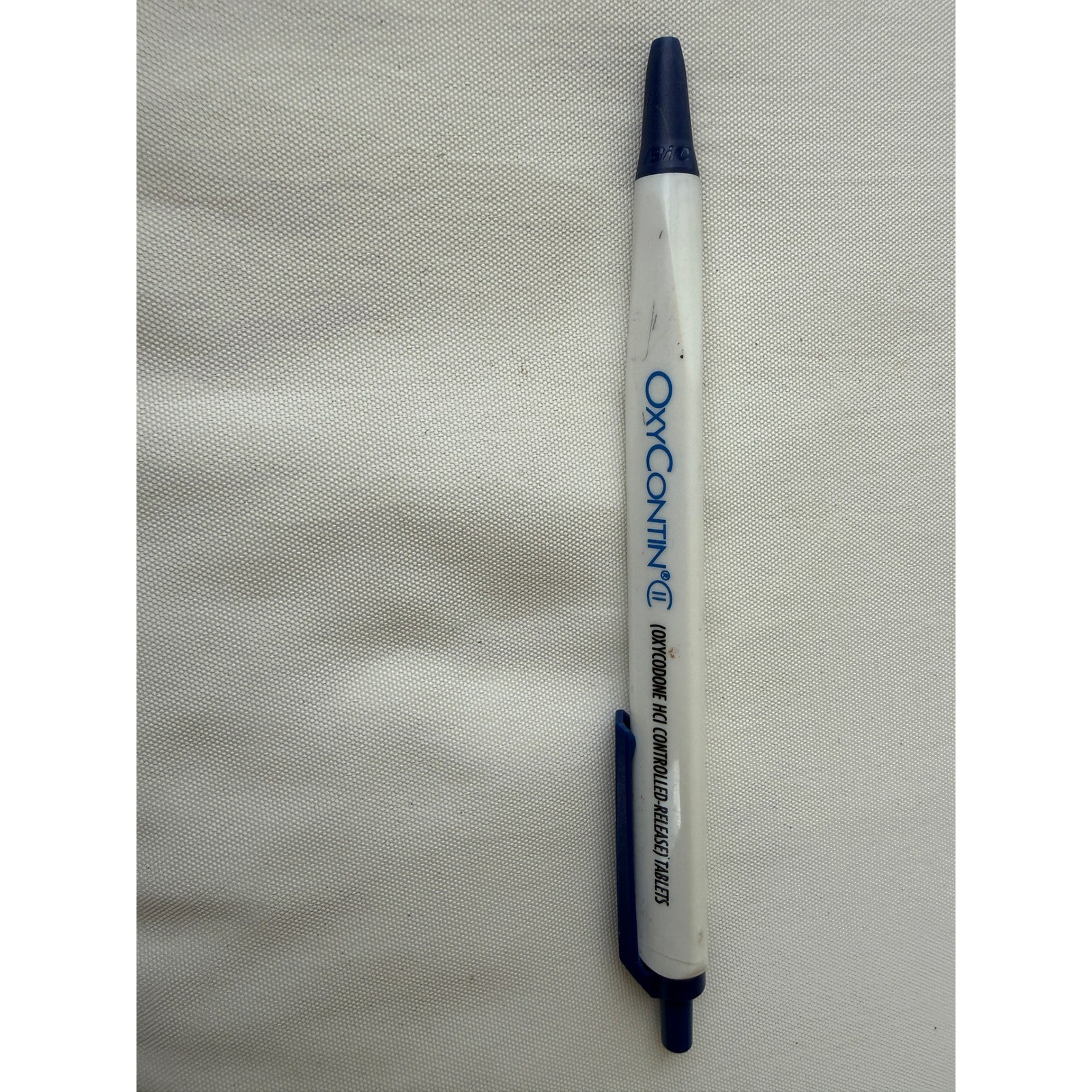 Vintage OxyContin OxyIR OxyFast Pharmaceutical Advertising Bic Click Pen Blue