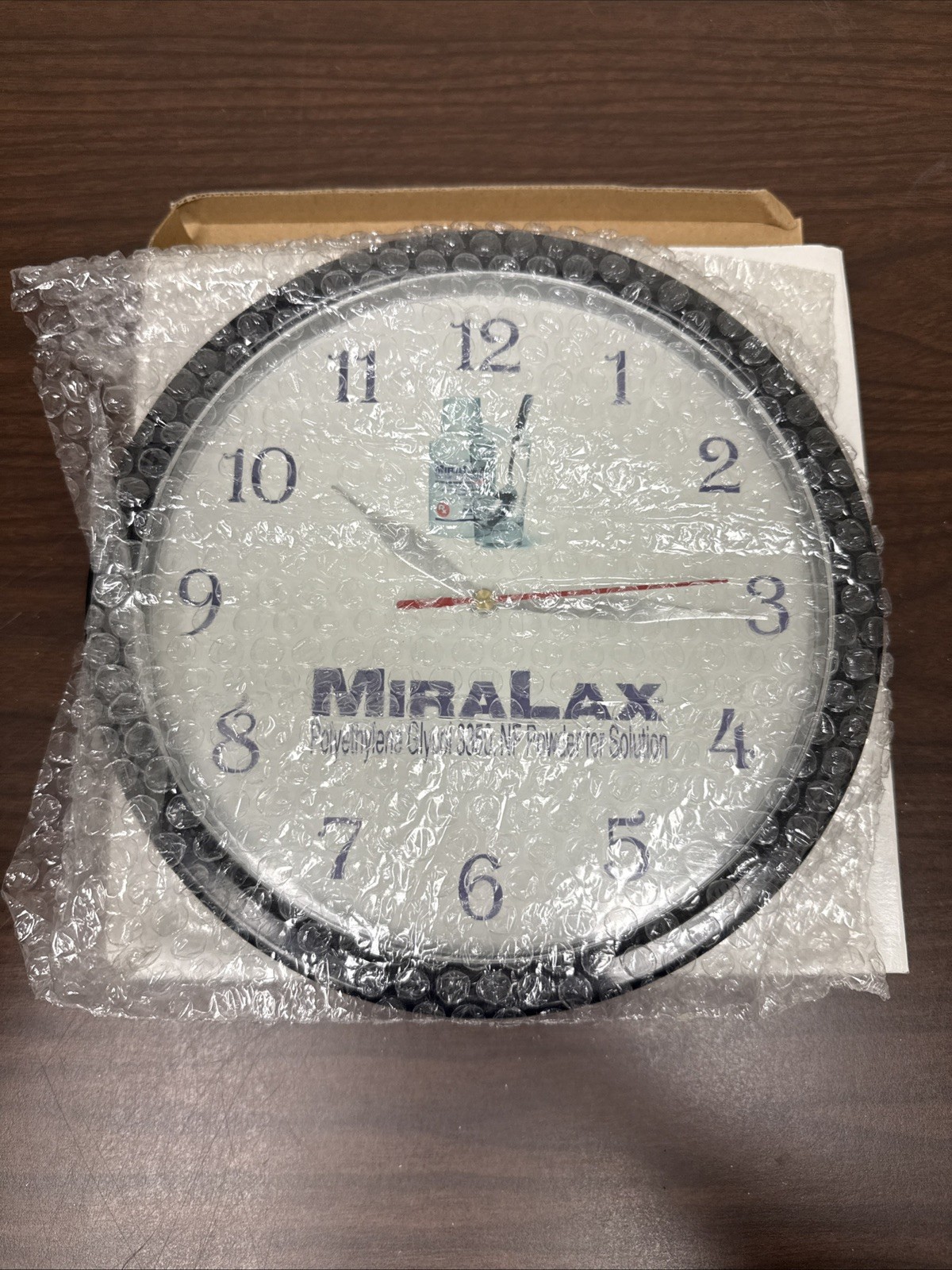 MiraLax Plastic Wall Clock Vintage Medicine Pharmaceutical Promotional Item