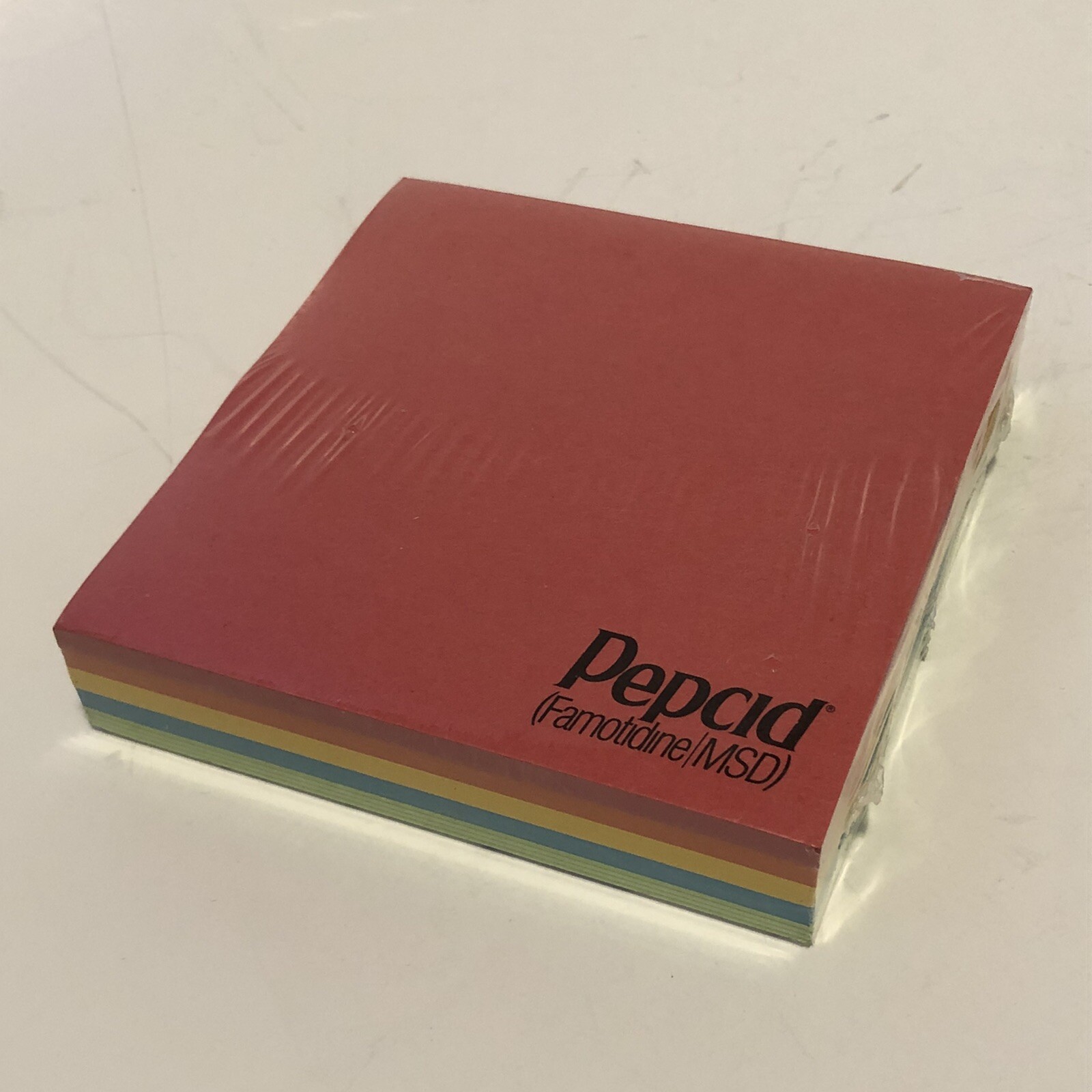 Rainbow Colors Post It Paper Sticky Note Pad Vintage Pepcid Drug Advertising