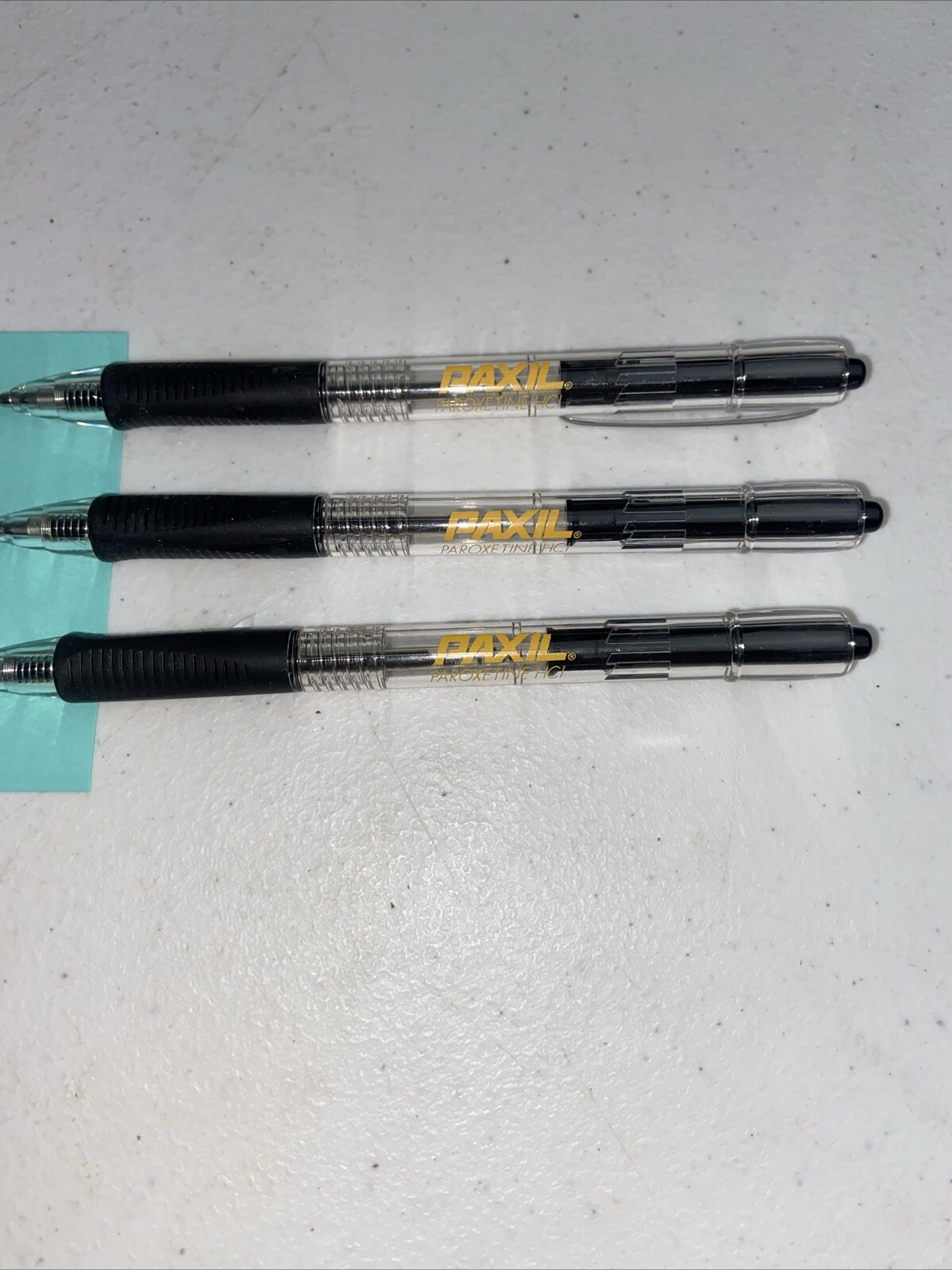 Paxil Drug Rep Pharmaceutical Promo Advertising Pens Plastic Lot Of 3 New