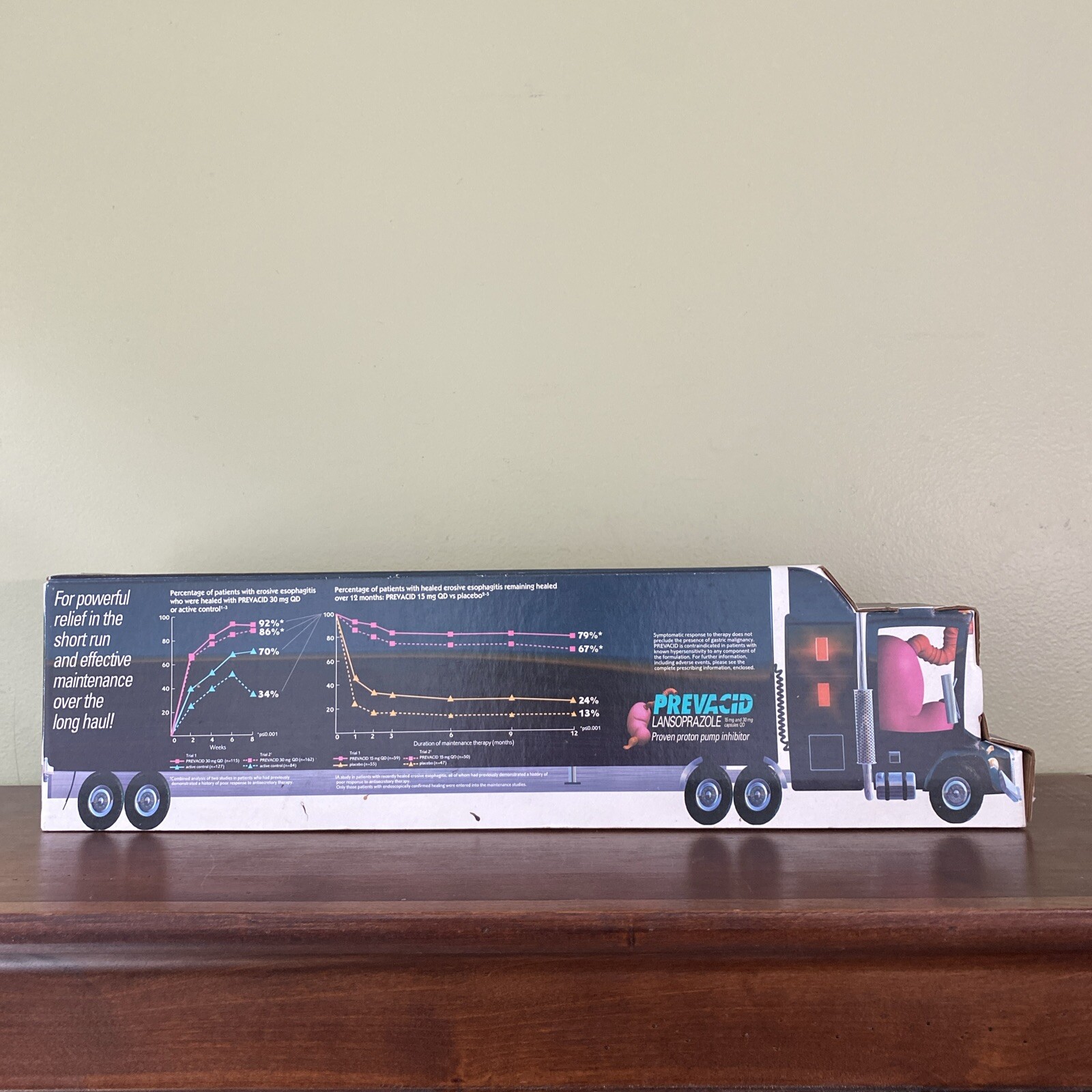 Pharmaceutical Drug Rep Prevacid Tractor Trailer Die Cast Toy Truck Imperfect Bx