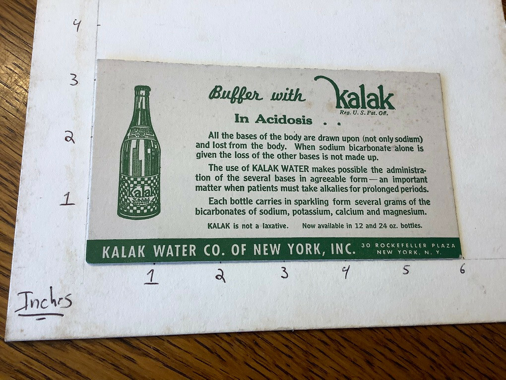Original Drug Blotter: buffer w/ KALAK in acidosis – Kalak water co of New York