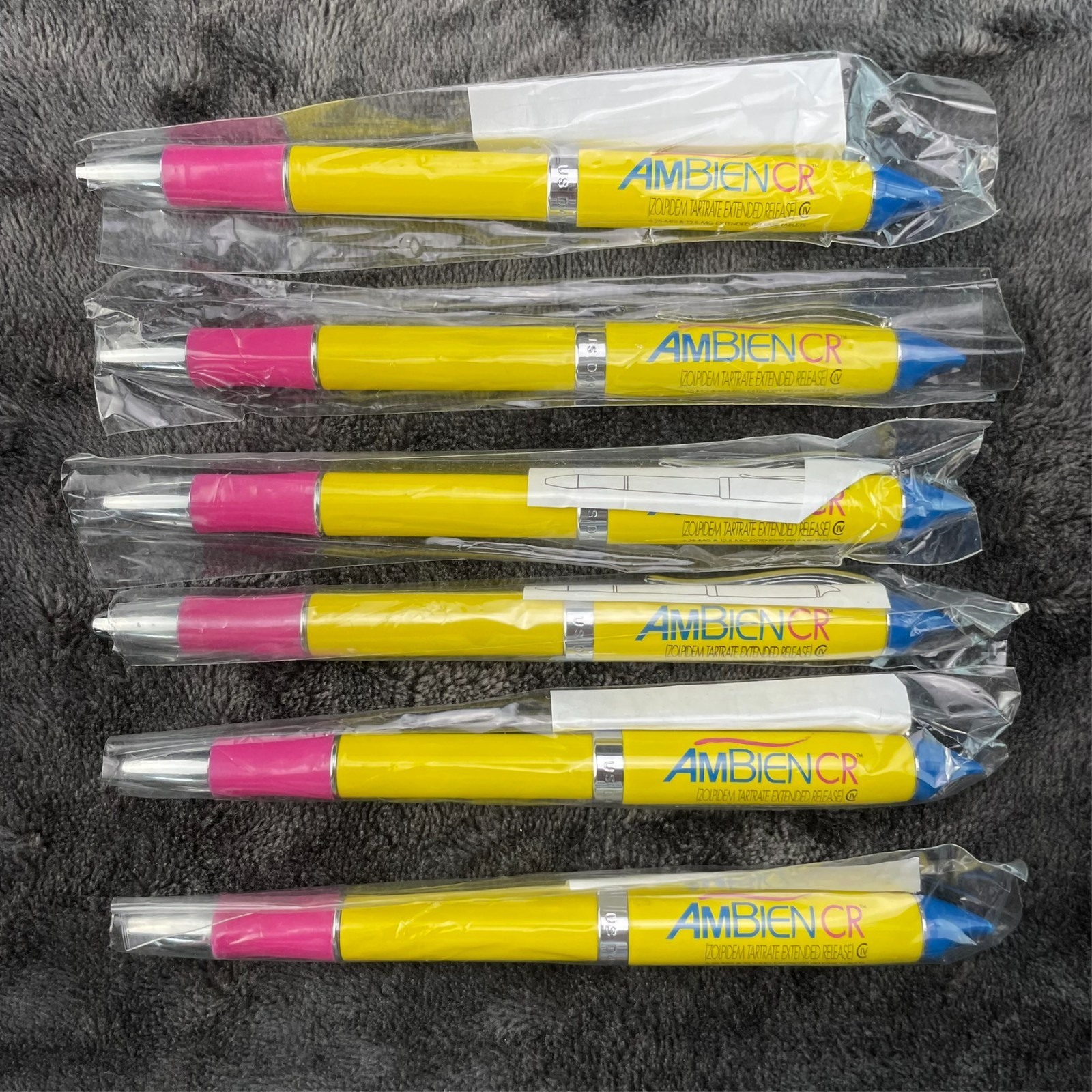 Drug Rep AMBIEN CR Collectible Heavy Metal Pharmaceutical Pen RARE Lot of 6
