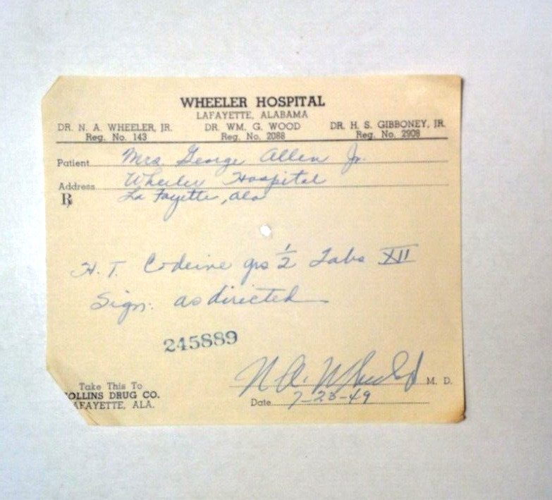 Lot of 6 CII-CIV Vintage Pharmacy Rx Paper Prescriptions 1940’s pain management