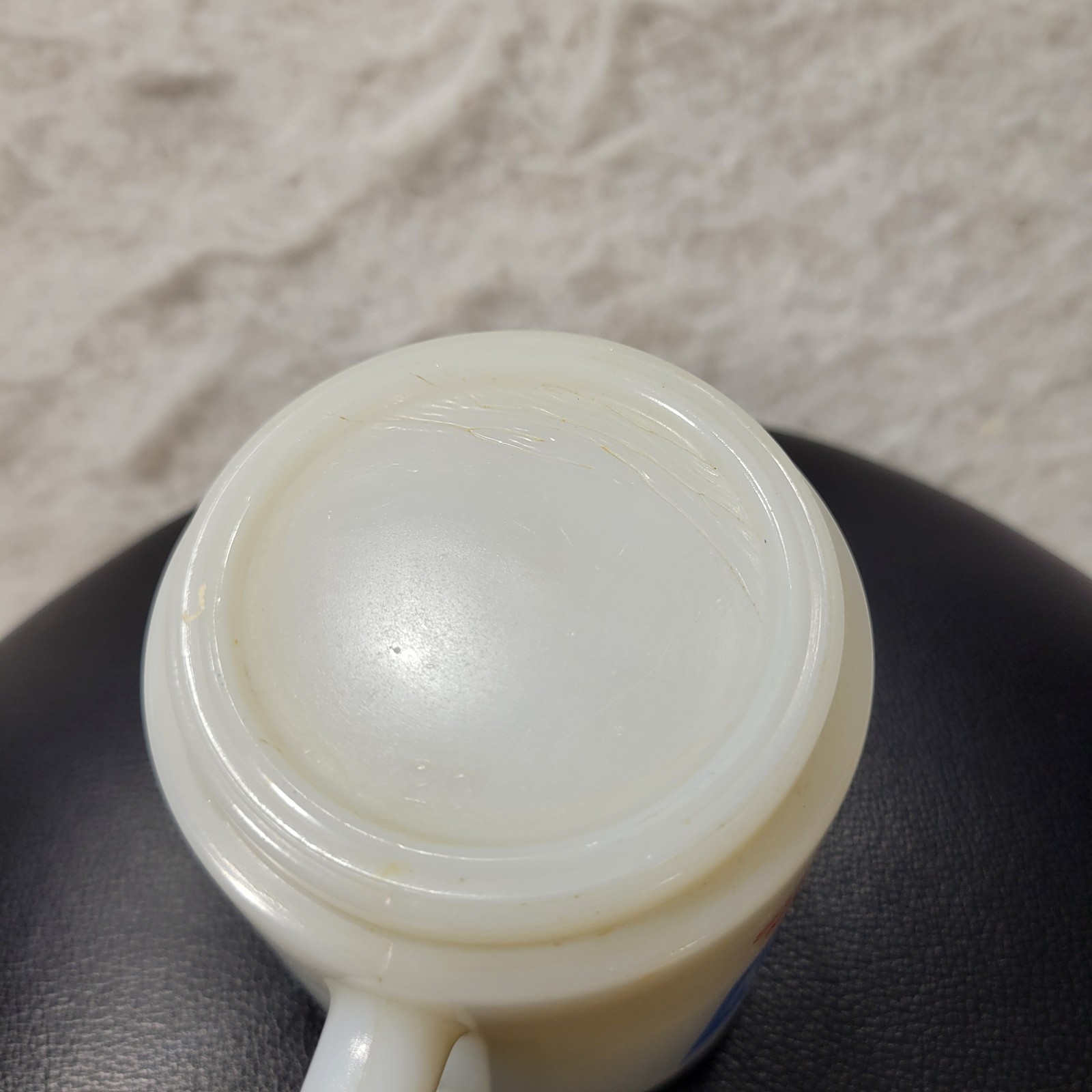 VTG Bufferin Pharmaceutical Advertising Mug Milk Glass White Retro Analgesic Cup