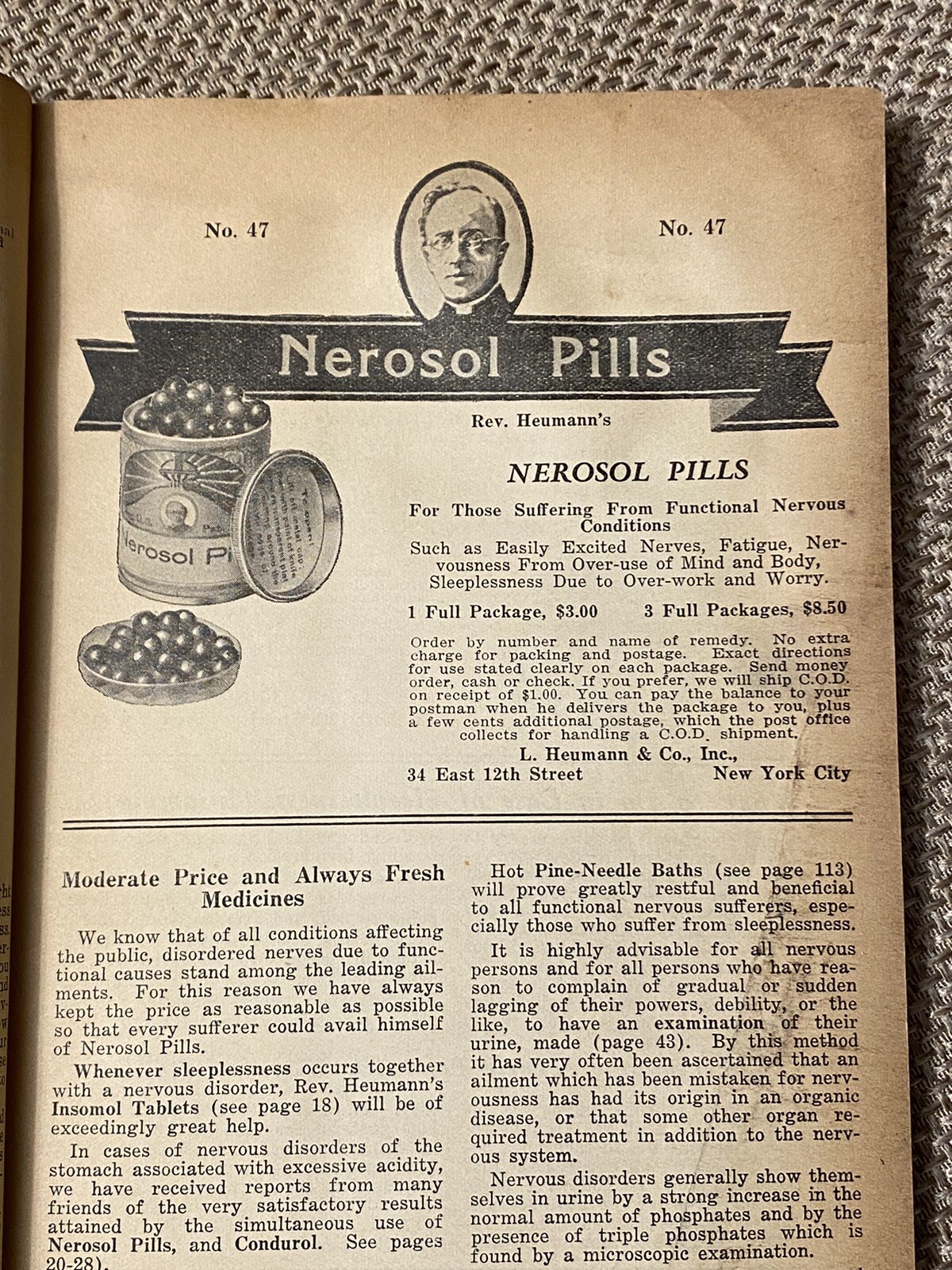 Vintage Advertising Heumann Family Health Book Patent Quack Medicine 1936 NYC